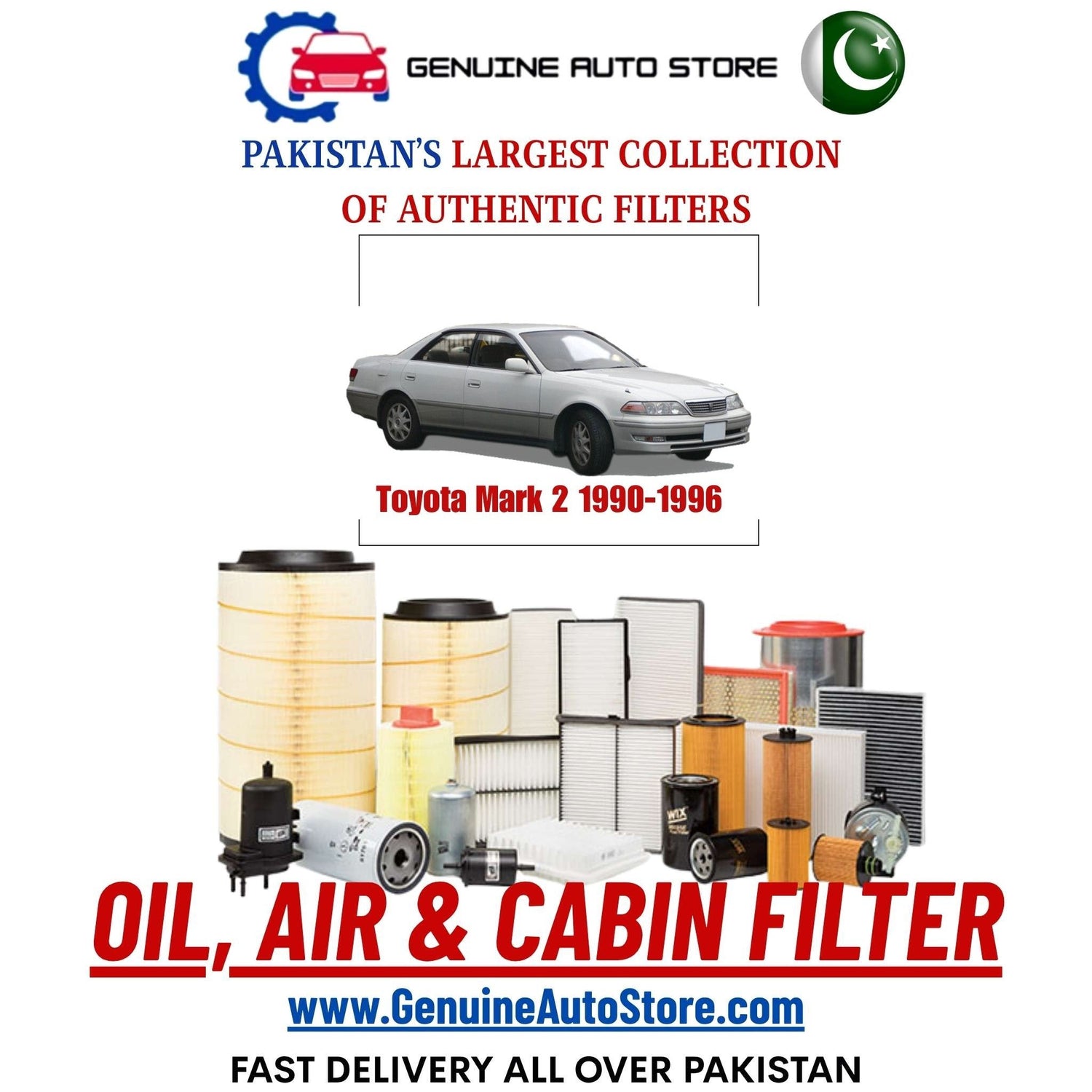 Genuine Toyota Mark 2 1990–1996 Filters in Pakistan – Genuine Auto Store