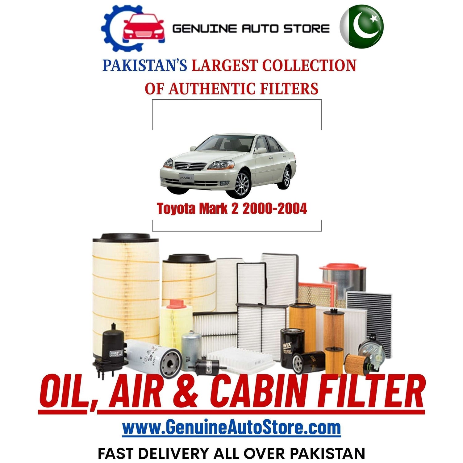 Genuine Toyota Mark 2 2000–2004 Filters in Pakistan – Genuine Auto Store