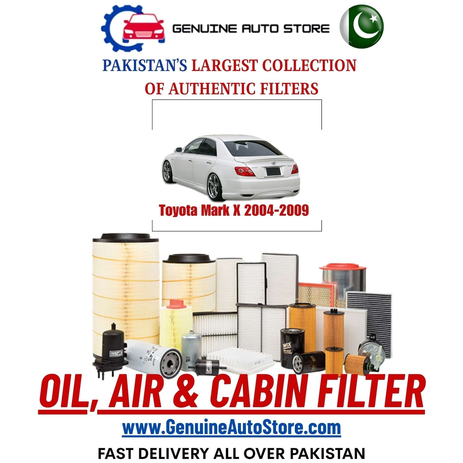 Genuine Toyota Mark X 2004–2009 Filters in Pakistan – Genuine Auto Store