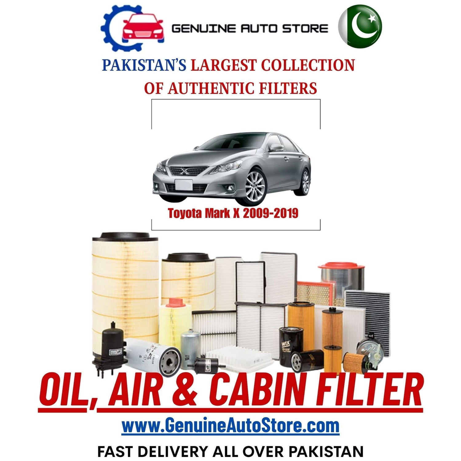 Genuine Toyota Mark X 2009–2019 Filters in Pakistan – Genuine Auto Store
