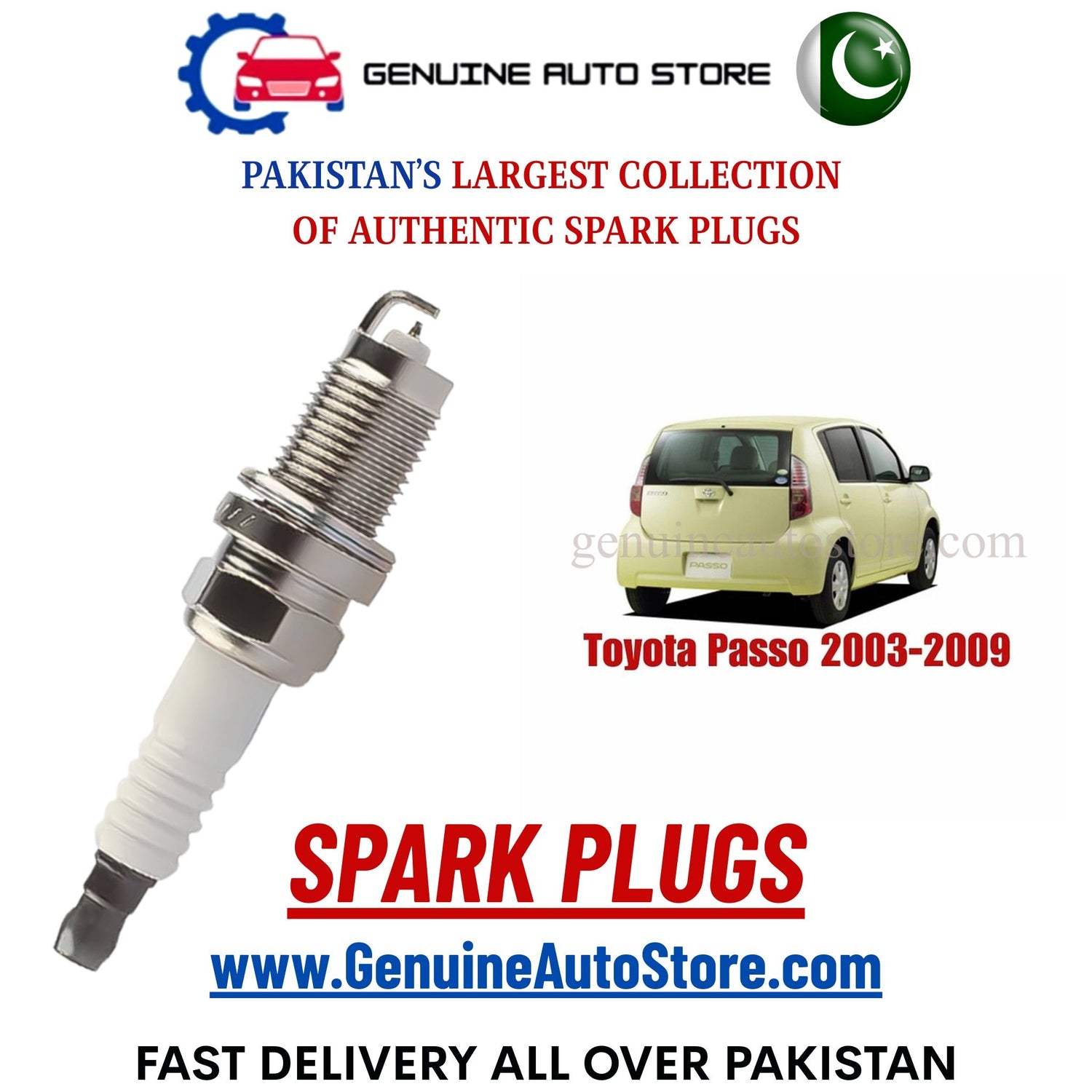 Original Iridium Toyota Passo 2003-2009 spark plugs in Pakistan