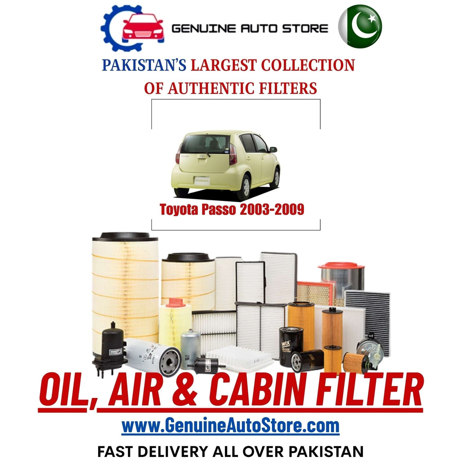 Genuine Toyota Passo 2003–2009 Filters in Pakistan – Genuine Auto Store
