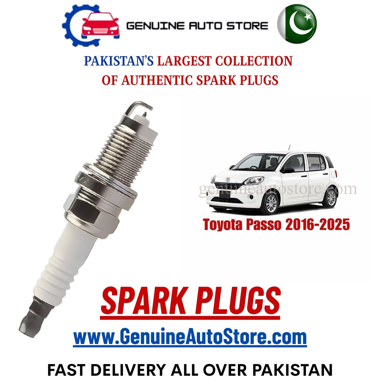 Original Iridium Toyota Passo 2016-2025 spark plugs in Pakistan
