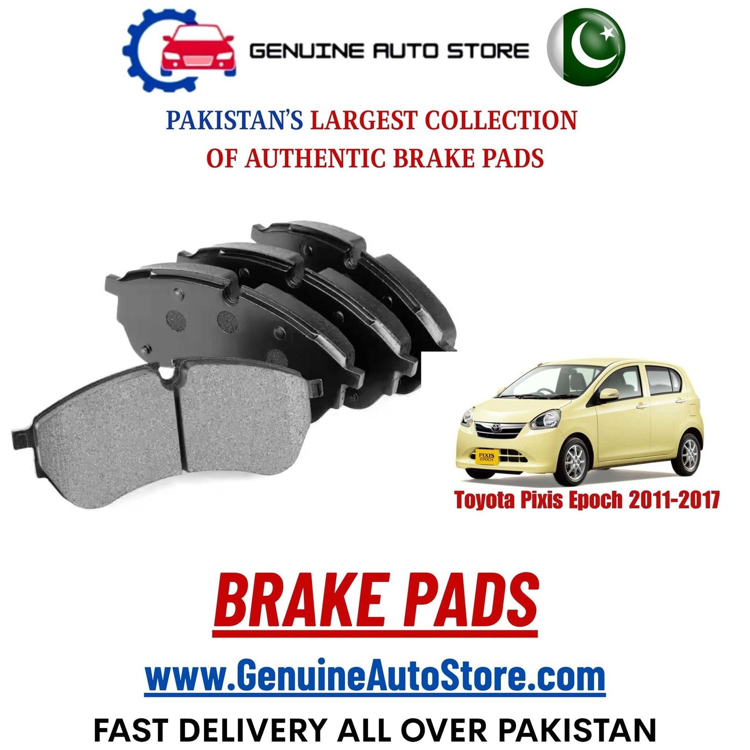 Genuine Toyota Pixis Epoch 2011–2017 Brake Pads in Pakistan – Genuine Auto Store