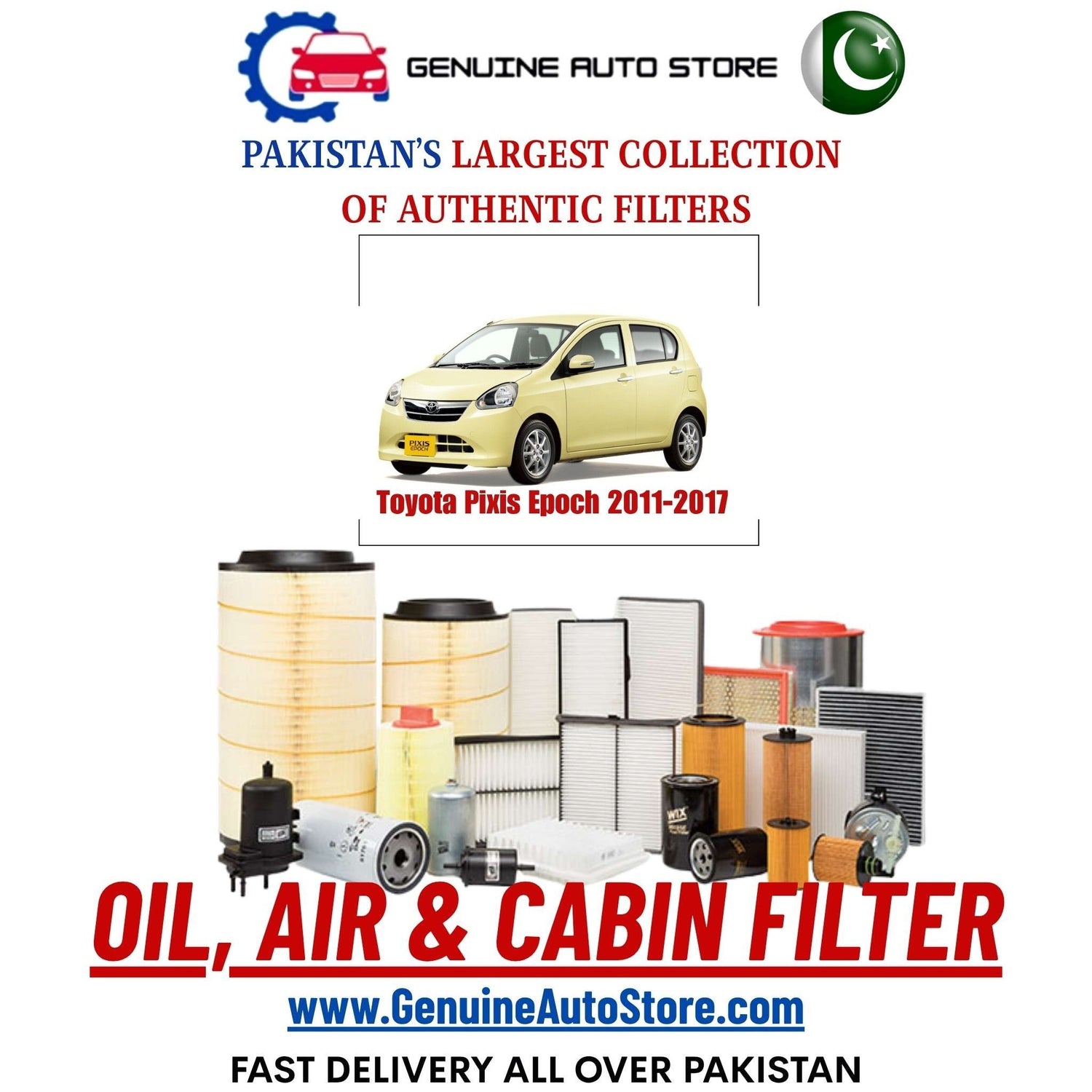 Genuine Toyota Pixis Epoch 2011–2017 Filters in Pakistan – Genuine Auto Store