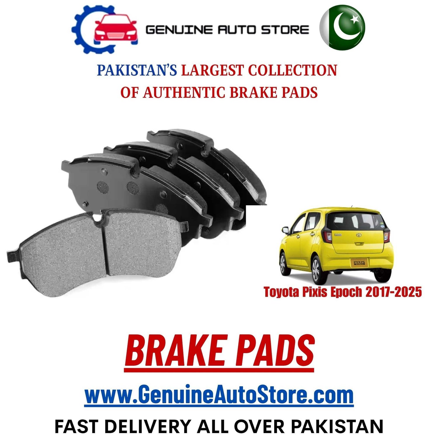 Genuine Toyota Pixis Epoch 2017–2025 Brake Pads in Pakistan – Genuine Auto Store