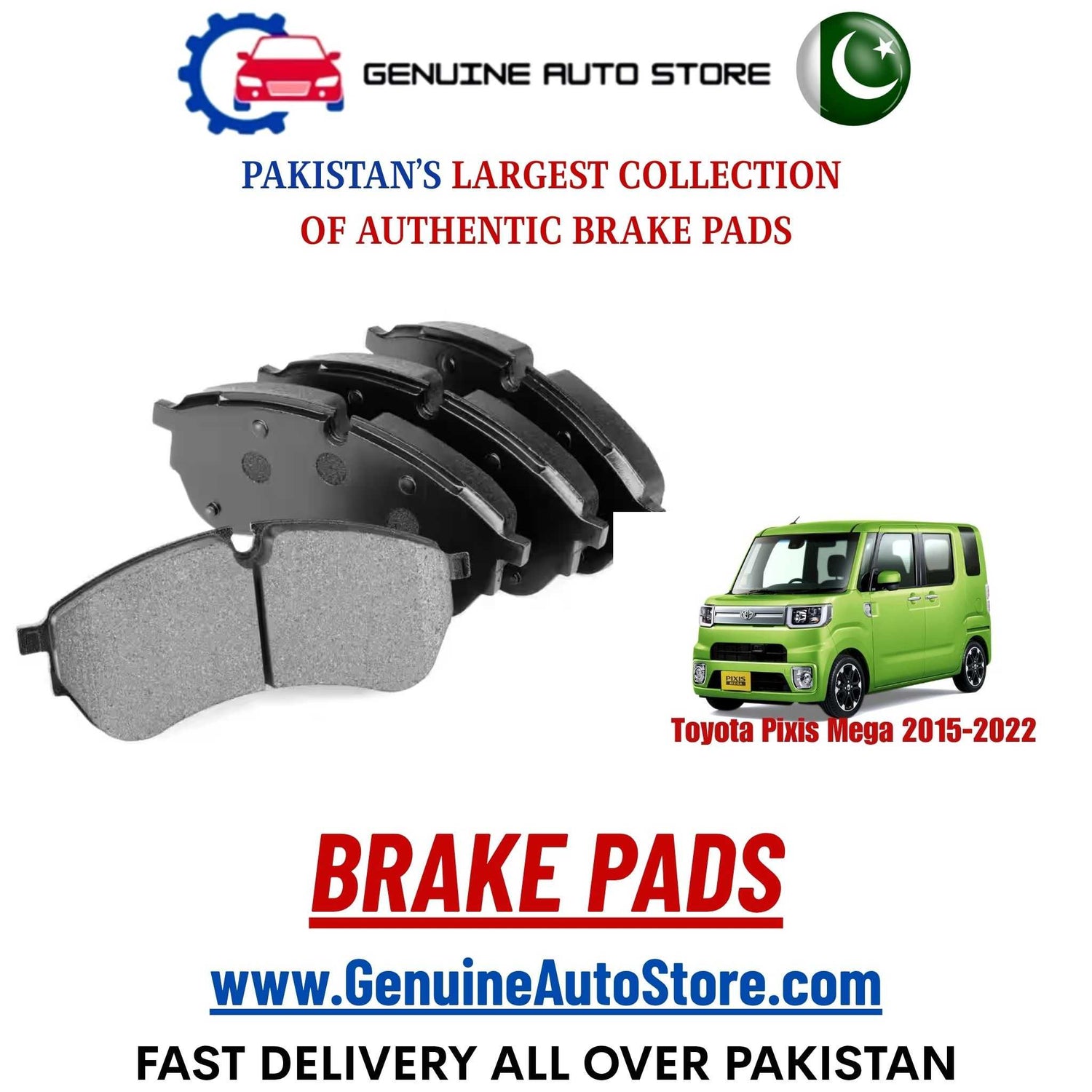 Genuine Toyota Pixis Mega 2015–2022 Brake Pads in Pakistan – Genuine Auto Store