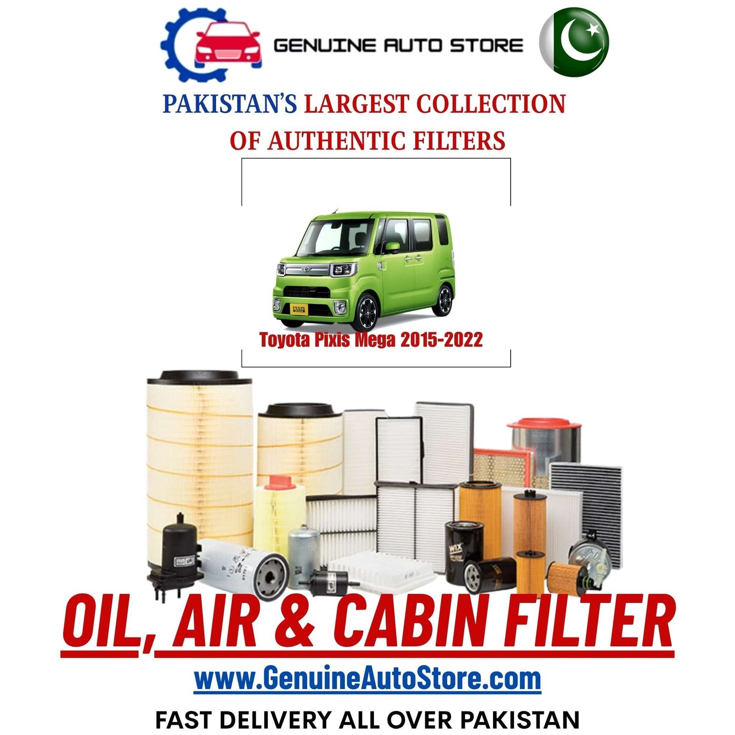 Genuine Toyota Pixis Mega 2015–2022 Filters in Pakistan – Genuine Auto Store