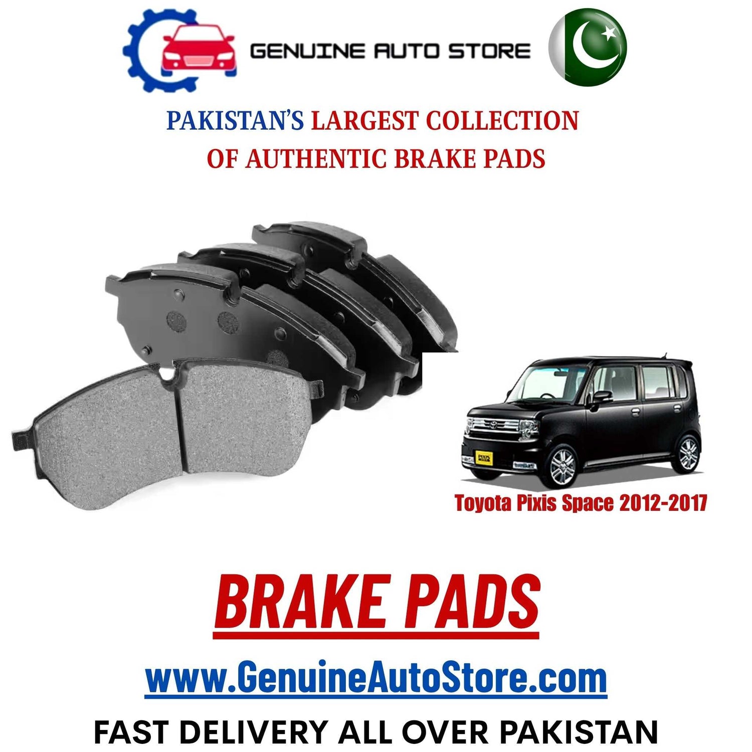 Genuine Toyota Pixis Space 2012–2017 Brake Pads in Pakistan – Genuine Auto Store