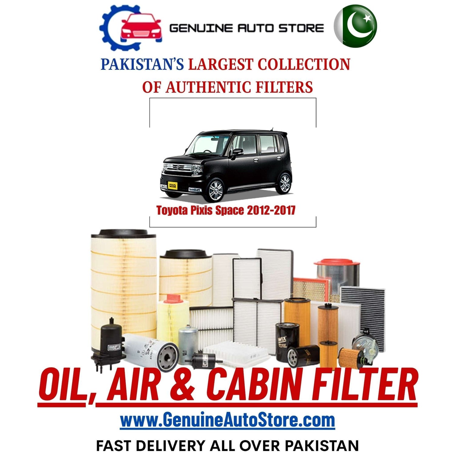 Genuine Toyota Pixis Space 2012–2017 Filters in Pakistan – Genuine Auto Store