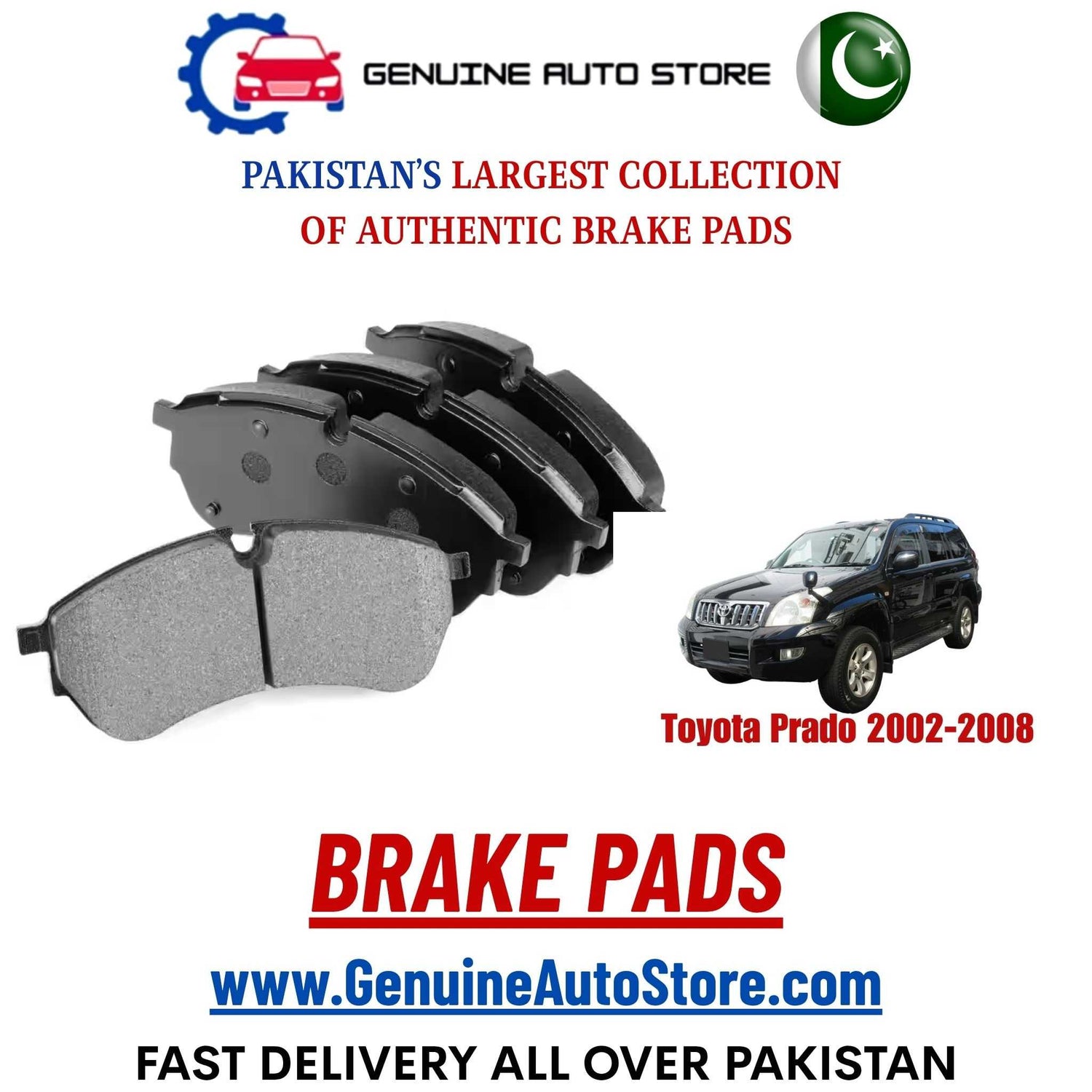 Genuine Toyota Prado 2002–2008 Brake Pads in Pakistan – Genuine Auto Store