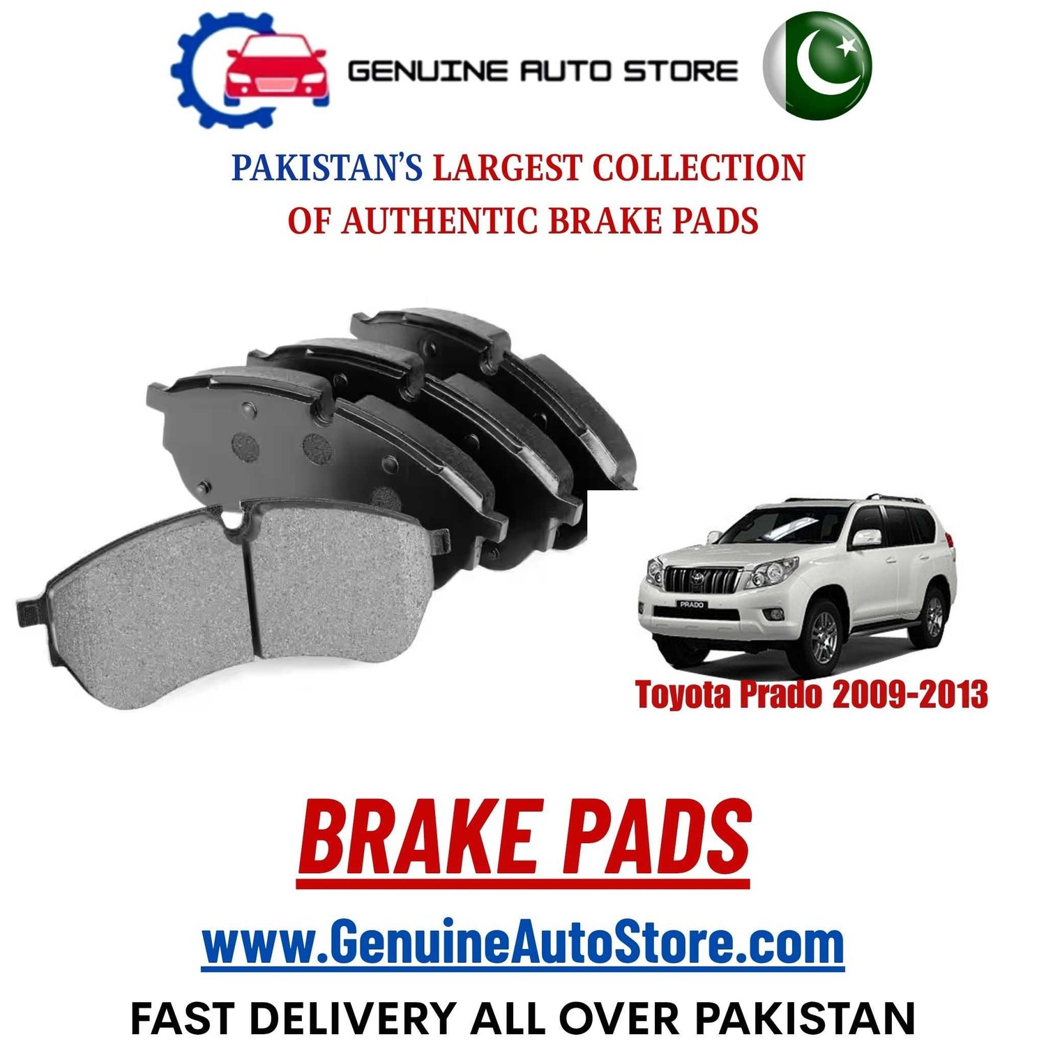 Genuine Toyota Prado 2009–2013 Brake Pads in Pakistan – Genuine Auto Store