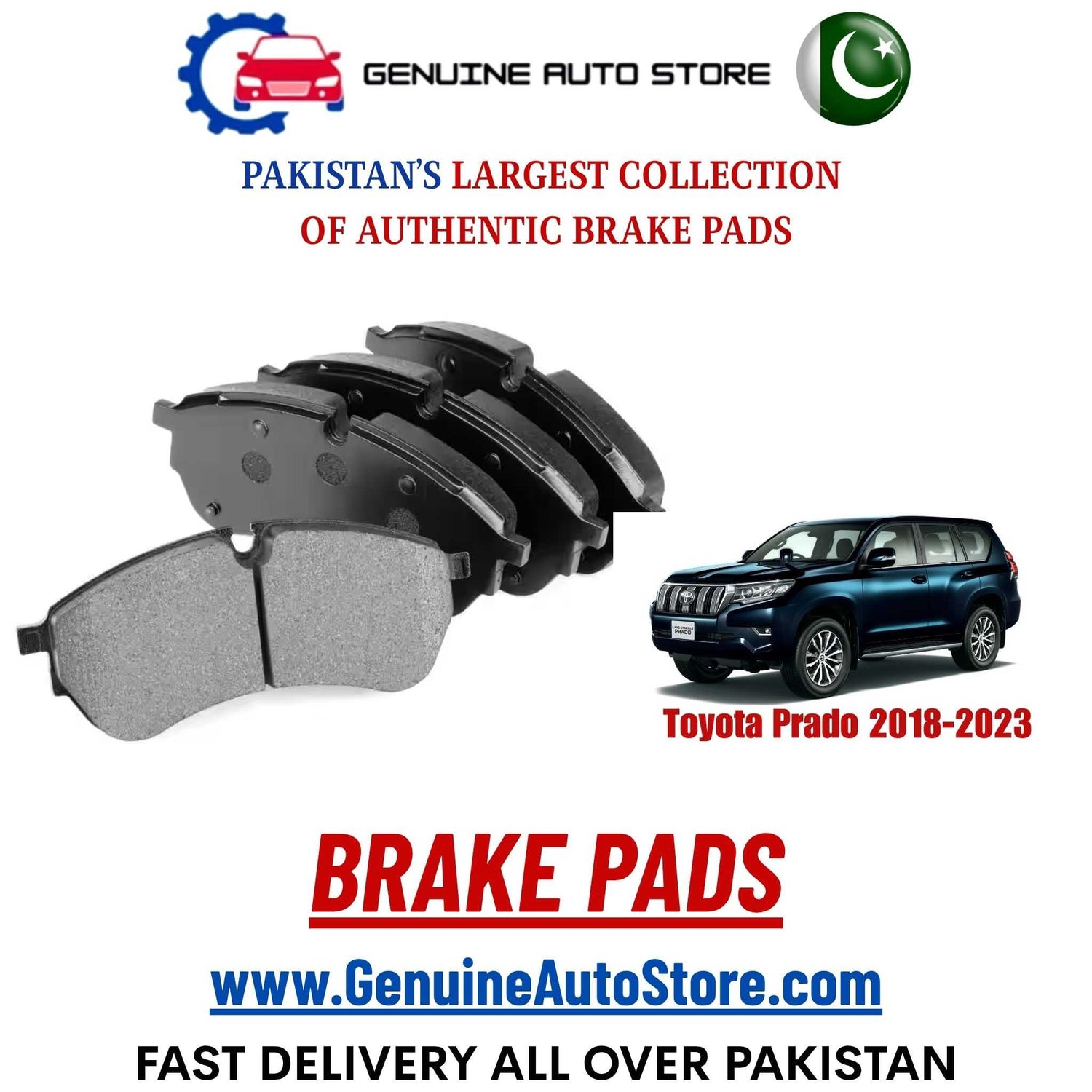 Genuine Toyota Prado 2018–2023 Brake Pads in Pakistan – Genuine Auto Store