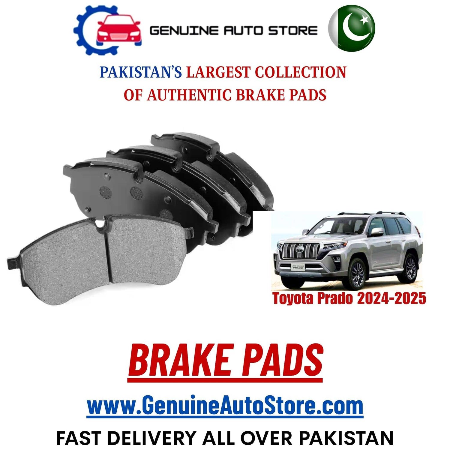 Genuine Toyota Prado 2024–2025 Brake Pads in Pakistan – Genuine Auto Store