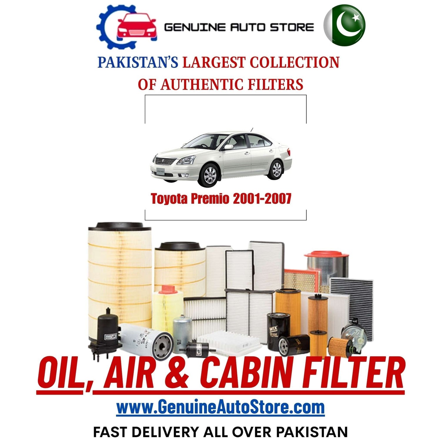 Genuine Toyota Premio 2001–2007 Filters in Pakistan – Genuine Auto Store