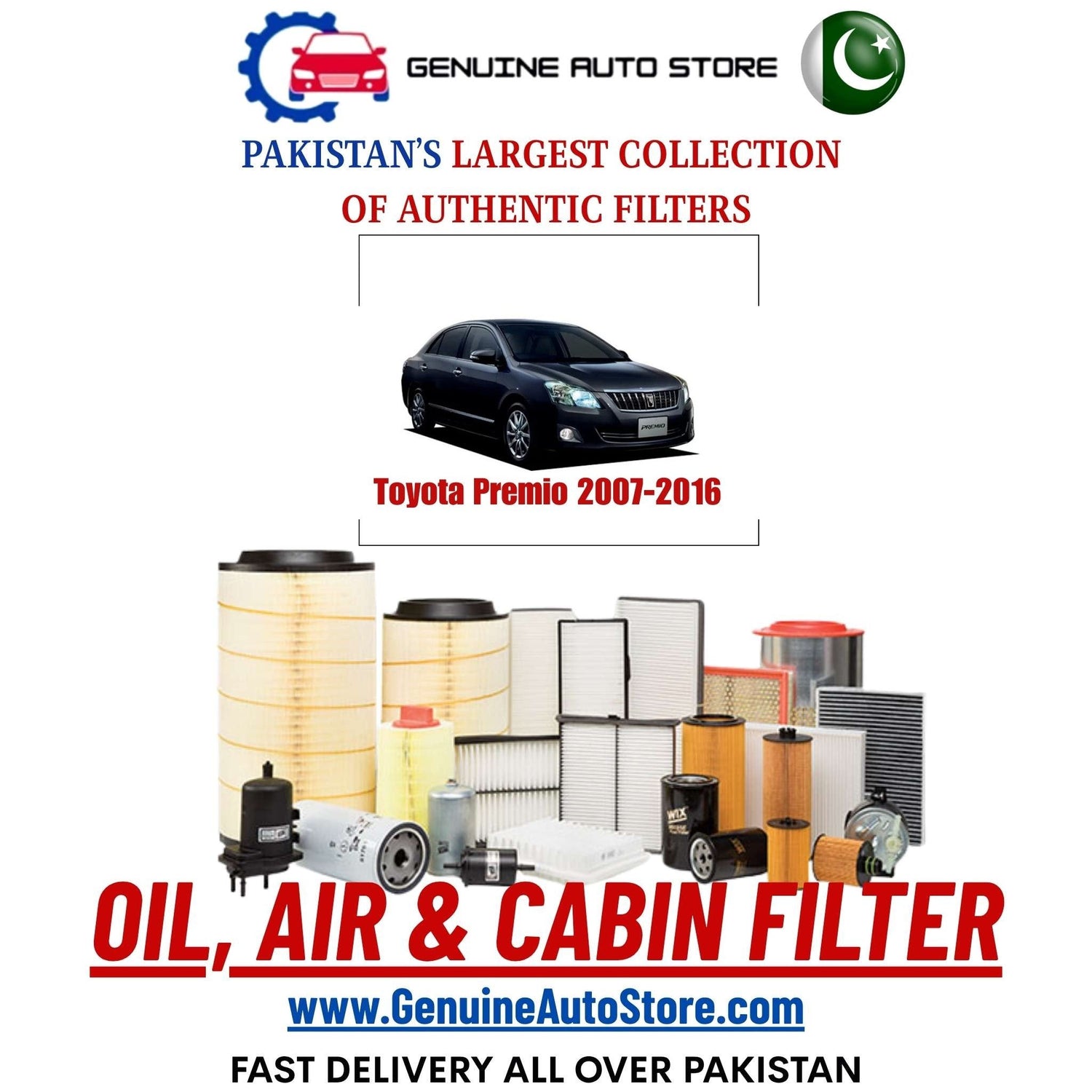 Genuine Toyota Premio 2007–2016 Filters in Pakistan – Genuine Auto Store