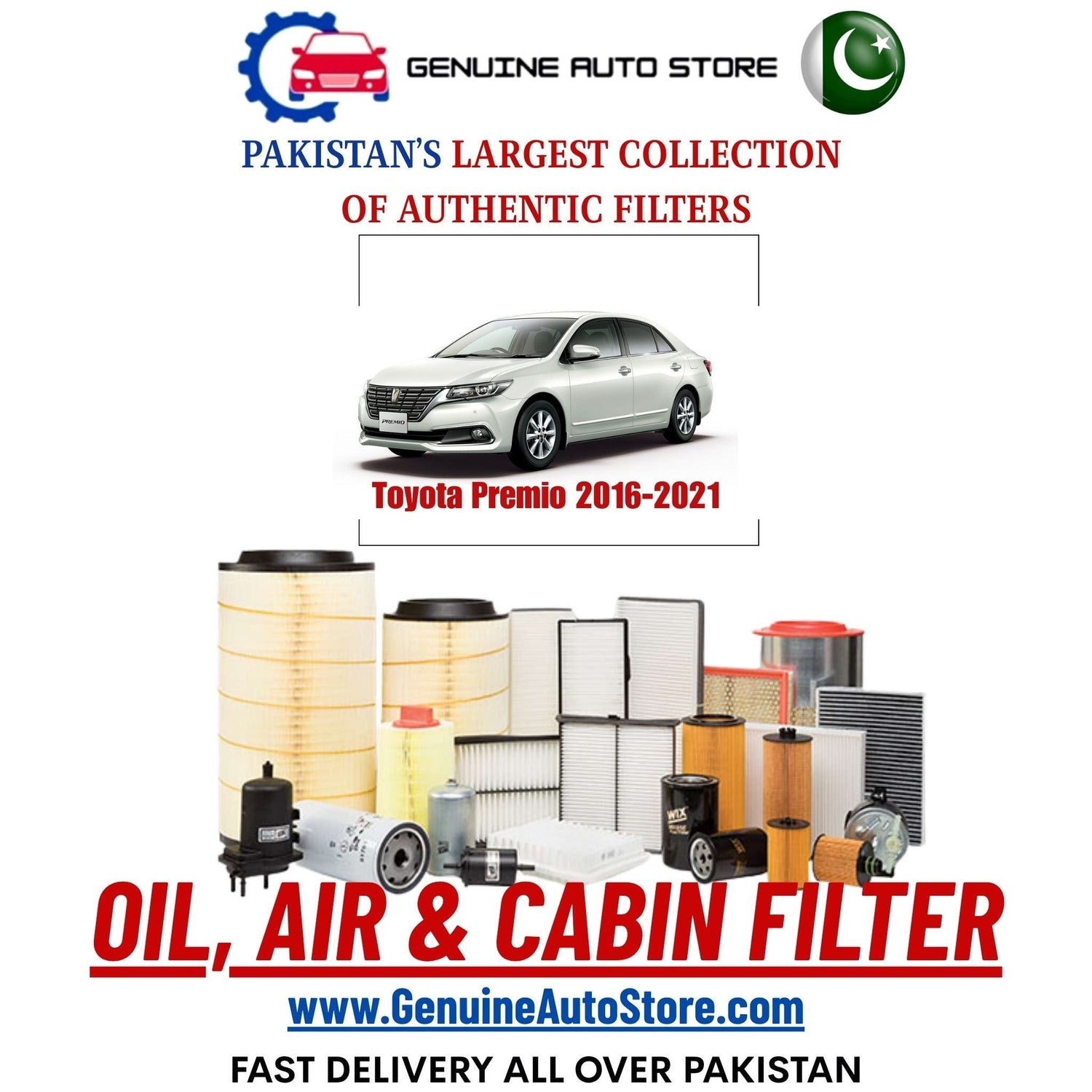 Genuine Toyota Premio 2016–2021 Filters in Pakistan – Genuine Auto Store