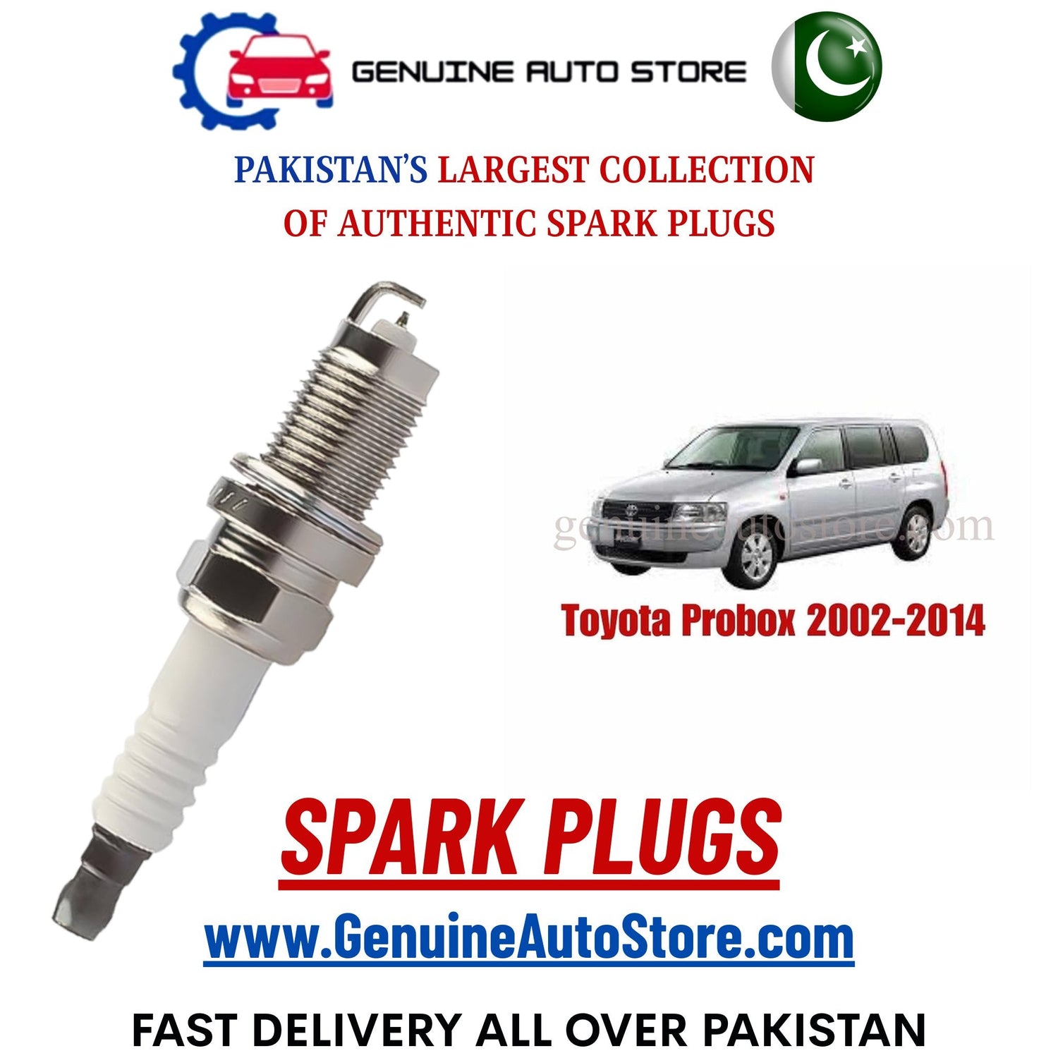 Original Iridium Toyota Probox 2002-2014 spark plugs in Pakistan