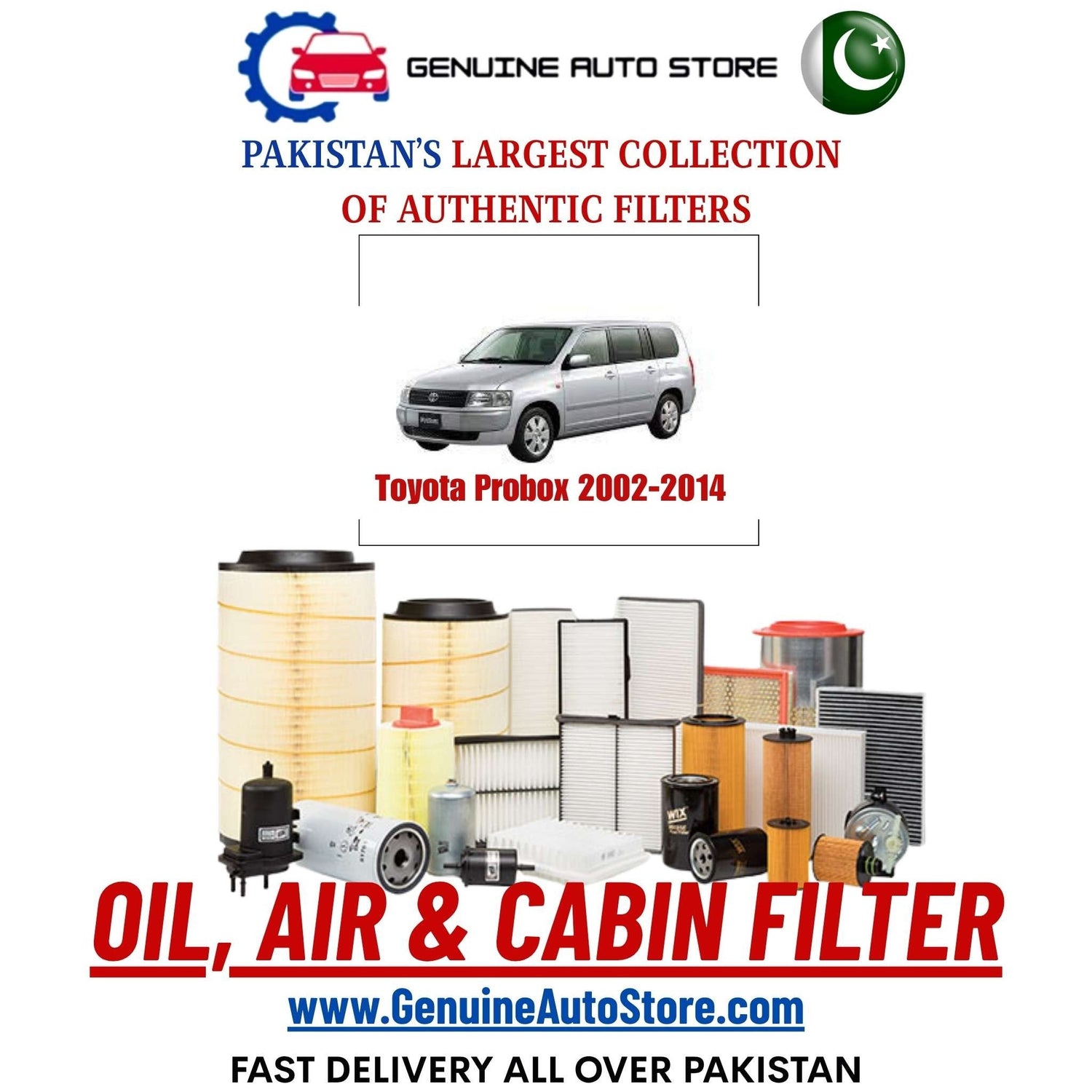 Genuine Toyota Probox 2002–2014 Filters in Pakistan – Genuine Auto Store