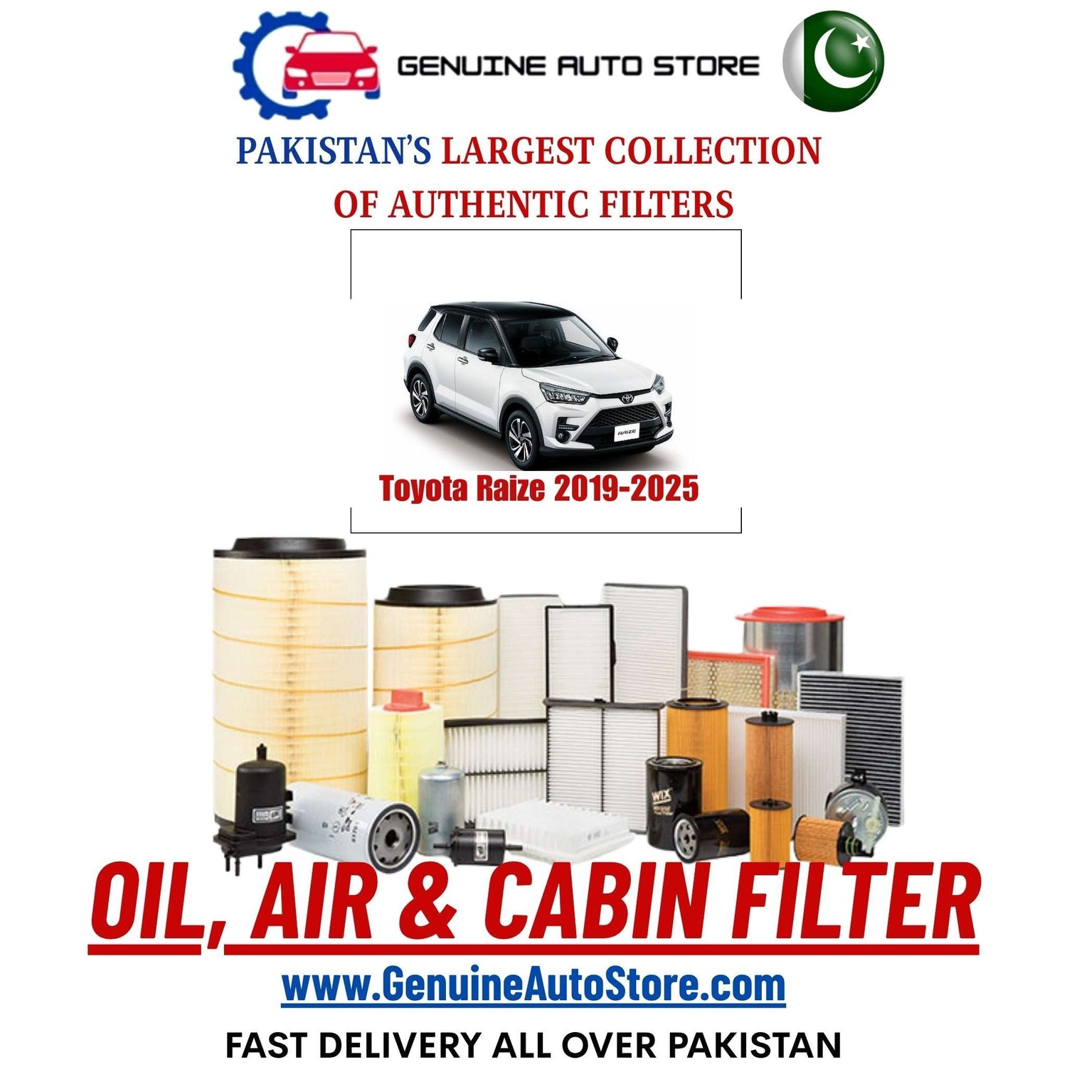 Genuine Toyota Raize 2019–2025 Filters in Pakistan – Genuine Auto Store