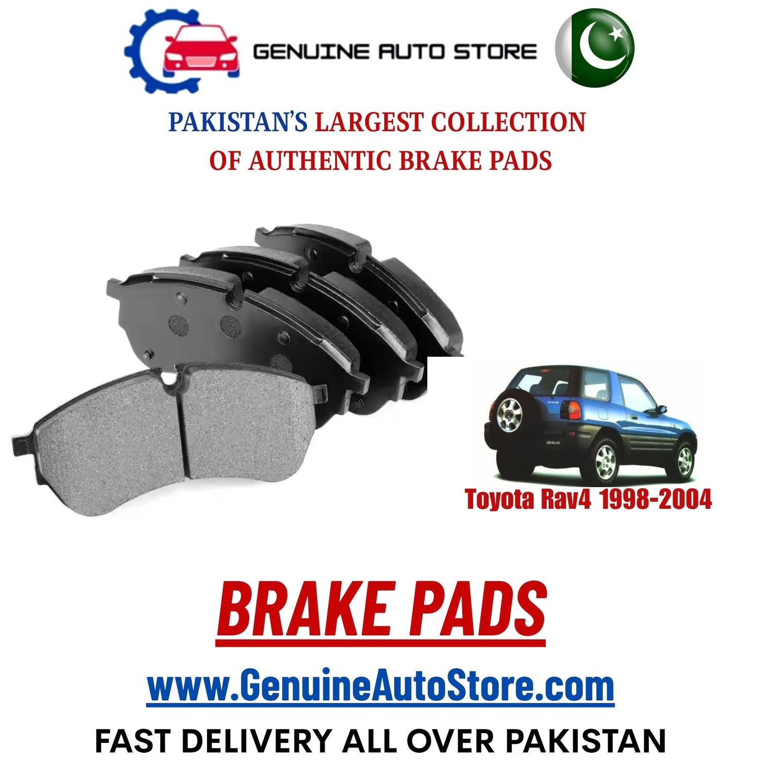 Genuine Toyota Rav4 1998–2004 Brake Pads in Pakistan – Genuine Auto Store