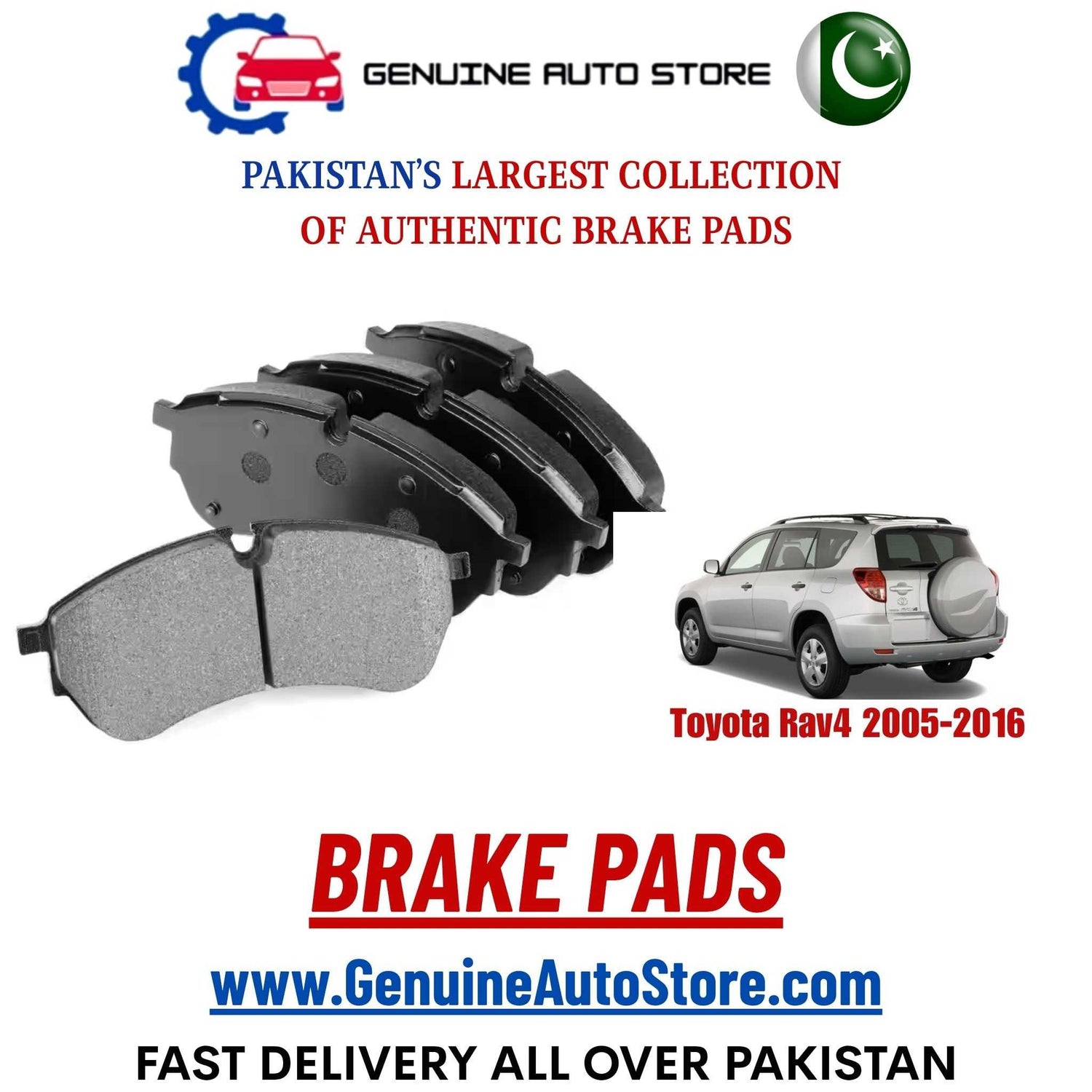 Genuine Toyota Rav4 2005–2016 Brake Pads in Pakistan – Genuine Auto Store
