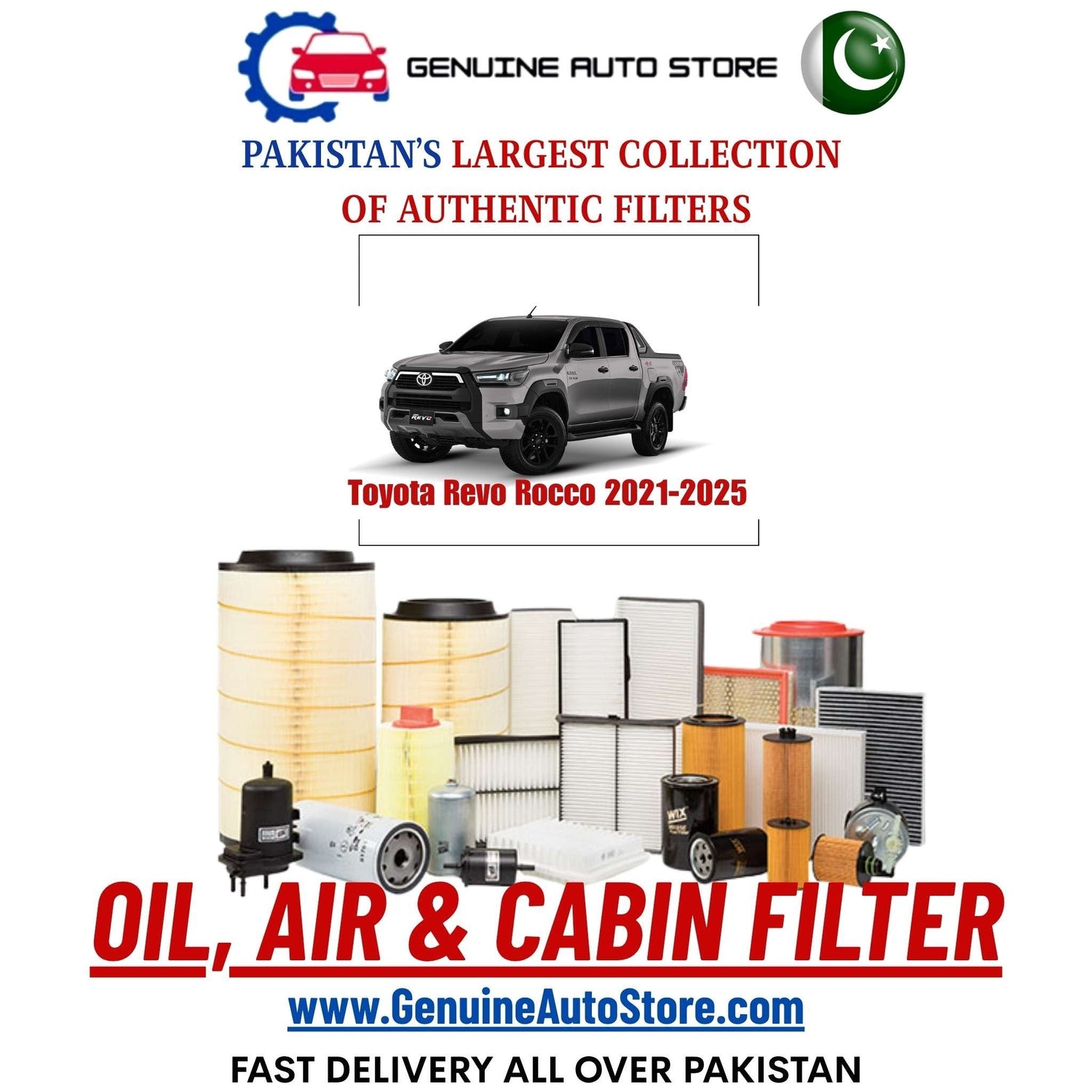 Genuine Toyota Revo Rocco 2021–2025 Filters in Pakistan – Genuine Auto Store