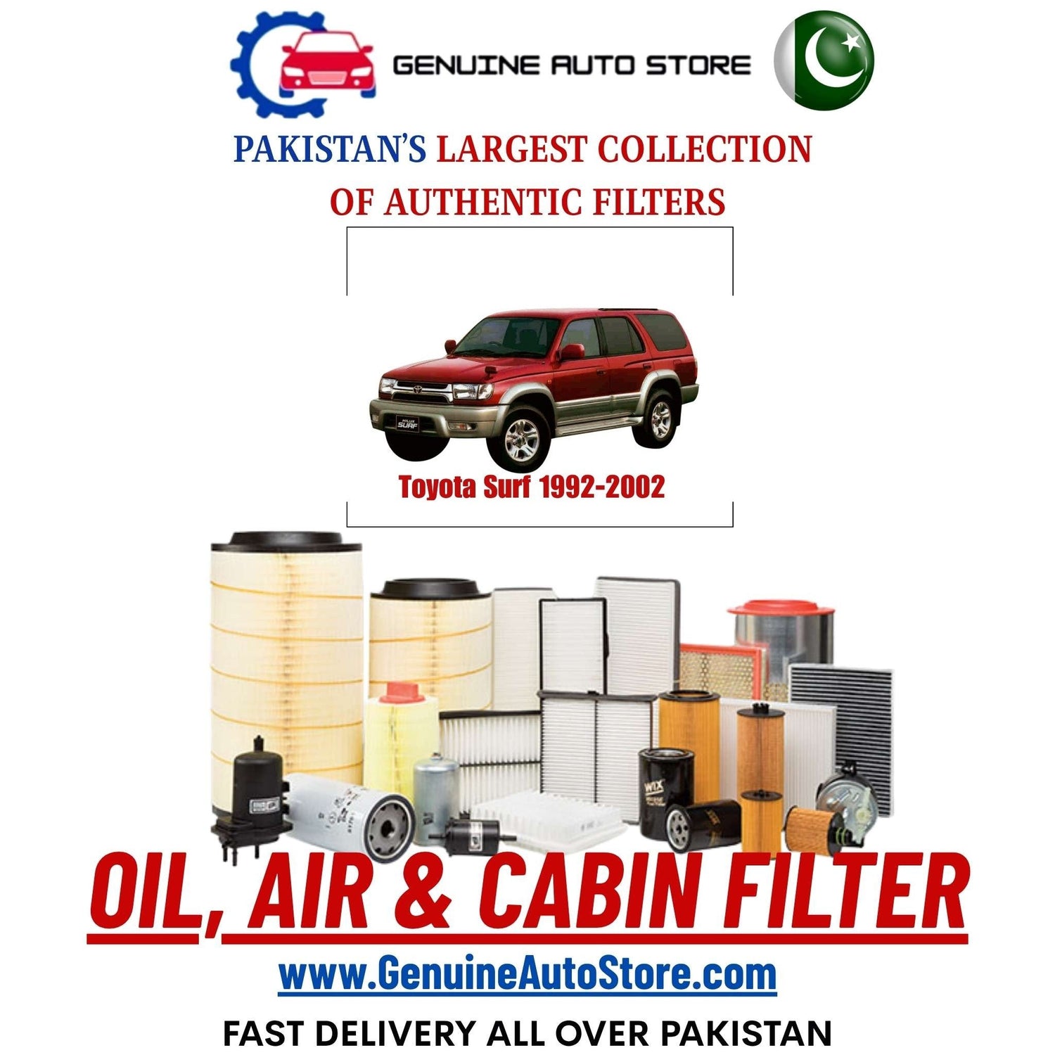 Genuine Toyota Surf 1992–2002 Filters in Pakistan – Genuine Auto Store