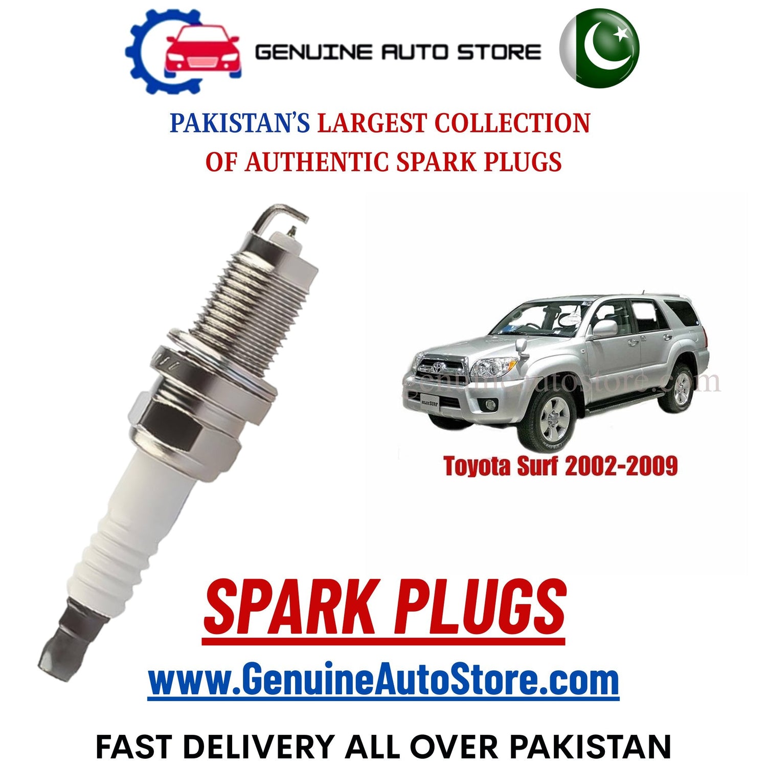Original Iridium Toyota Surf 2002-2009 spark plugs in Pakistan