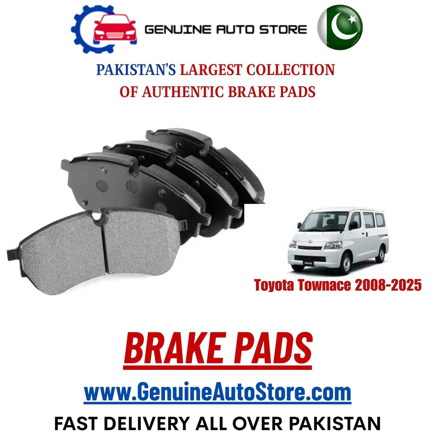 Genuine Toyota Townace 2008–2025 Brake Pads in Pakistan – Genuine Auto Store