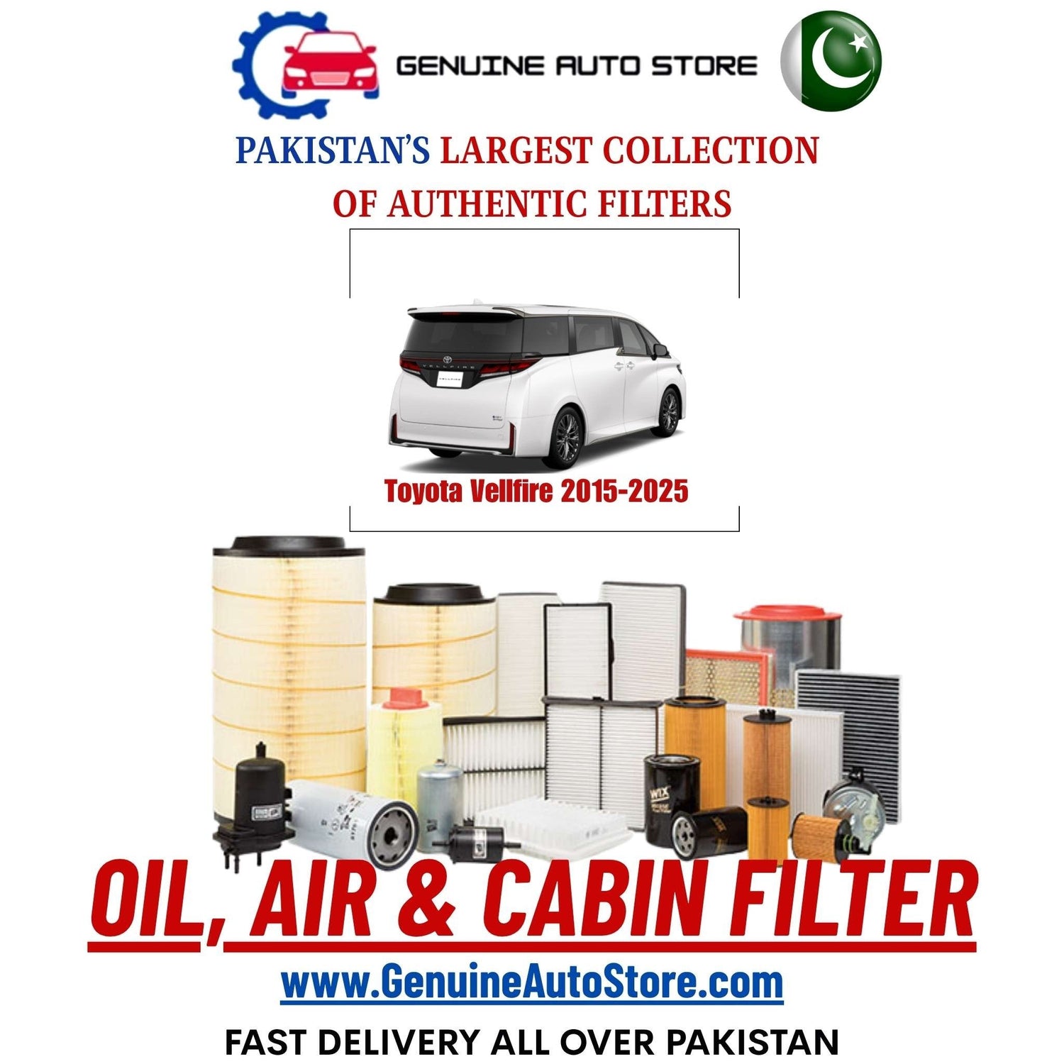 Genuine Toyota Vellfire 2015–2025 Filters in Pakistan – Genuine Auto Store
