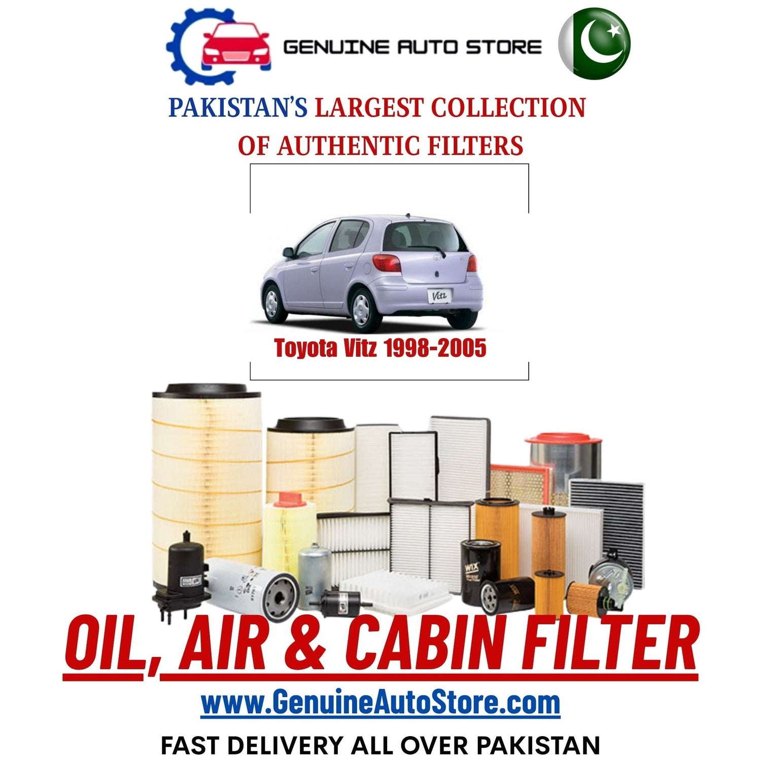 Genuine Toyota Vitz 1998–2005 Filters in Pakistan – Genuine Auto Store