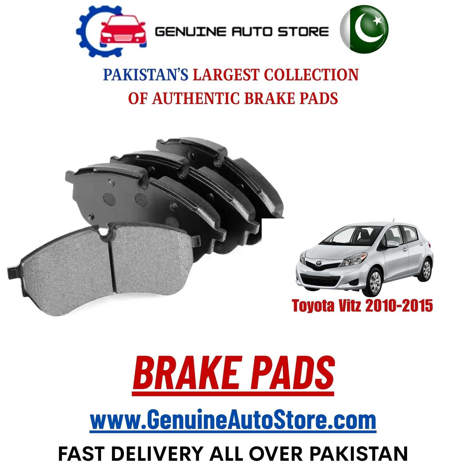 Genuine Toyota Vitz 2010–2015 Brake Pads in Pakistan – Genuine Auto Store