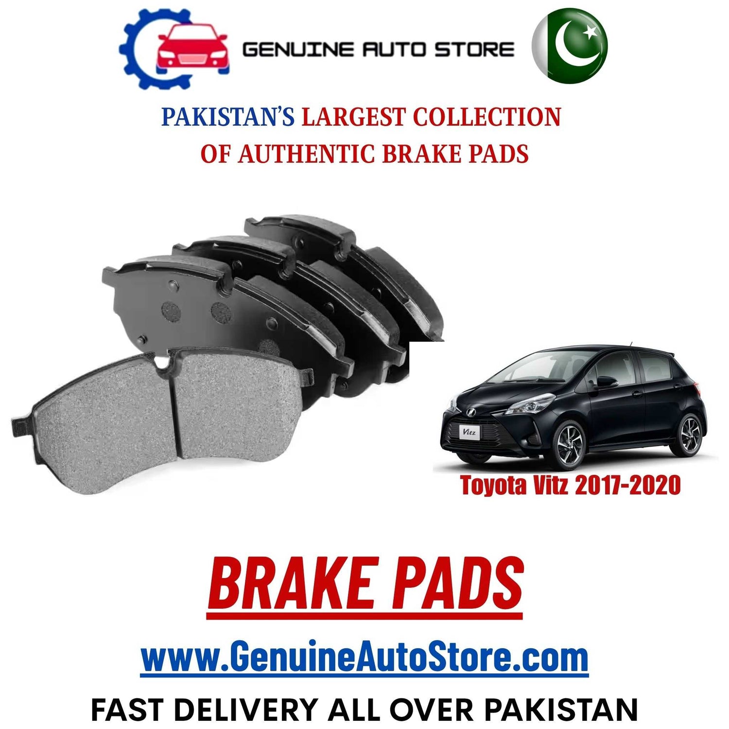 Genuine Toyota Vitz 2017–2020 Brake Pads in Pakistan – Genuine Auto Store