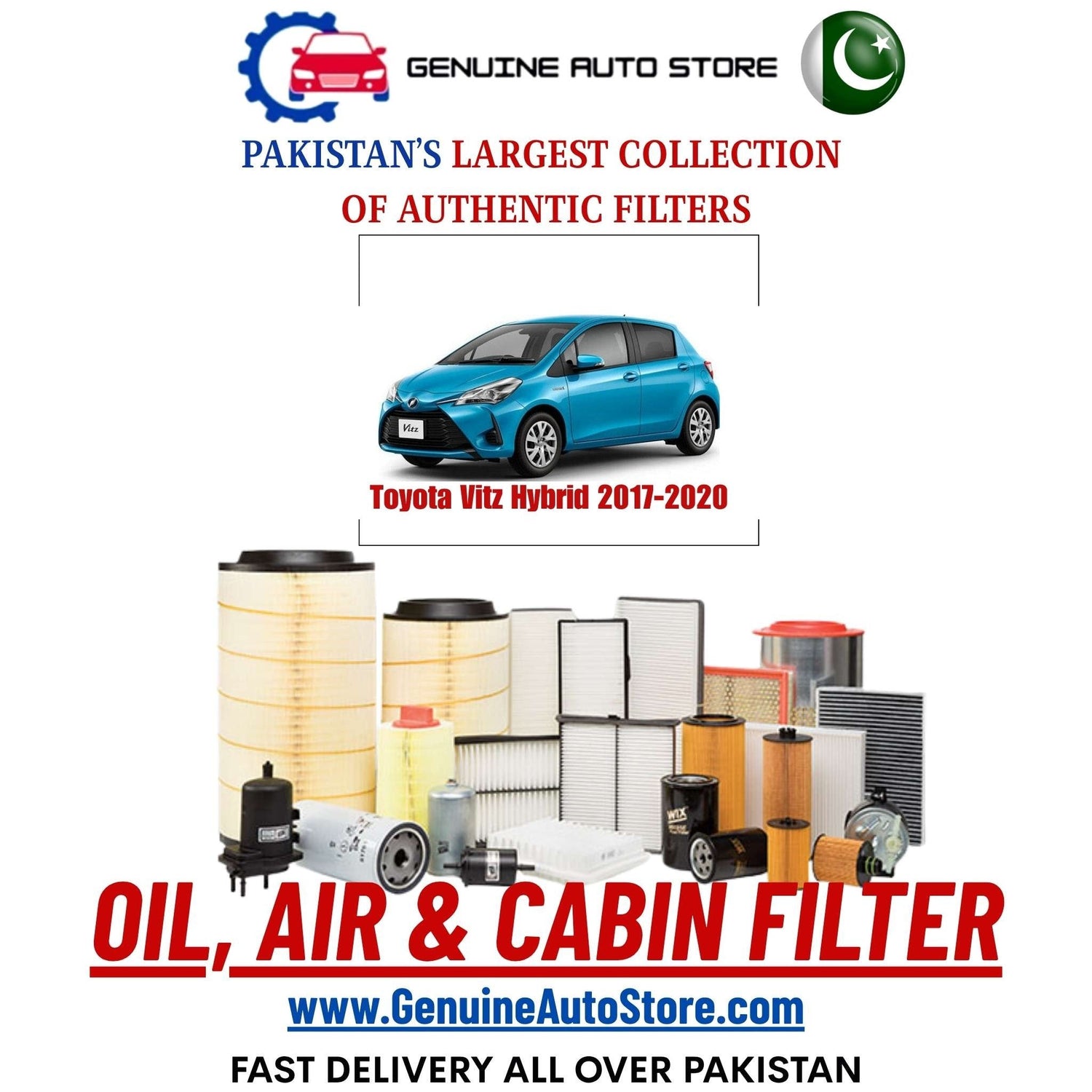 Genuine Toyota Vitz Hybrid 2017–2020 Filters in Pakistan – Genuine Auto Store