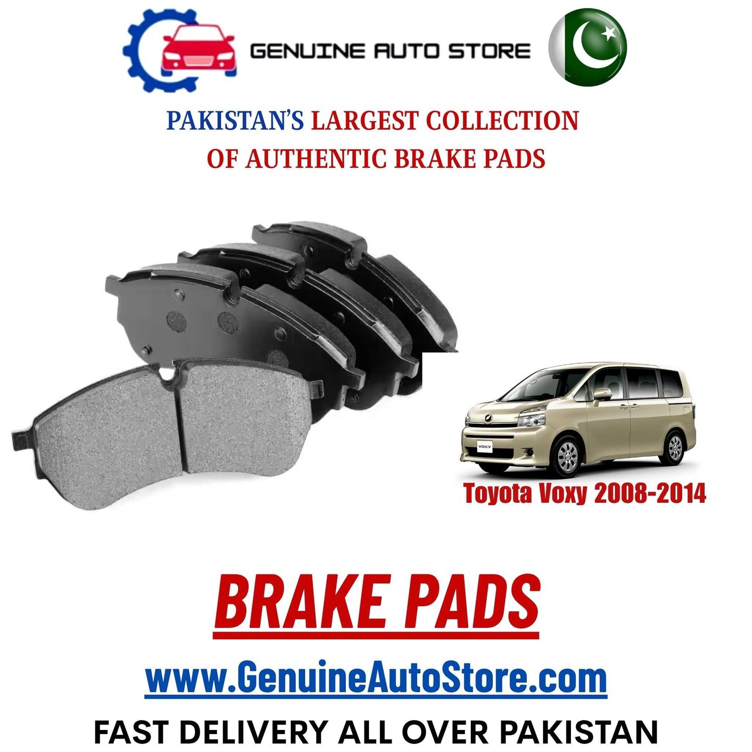 Genuine Toyota Voxy 2008–2014 Brake Pads in Pakistan – Genuine Auto Store