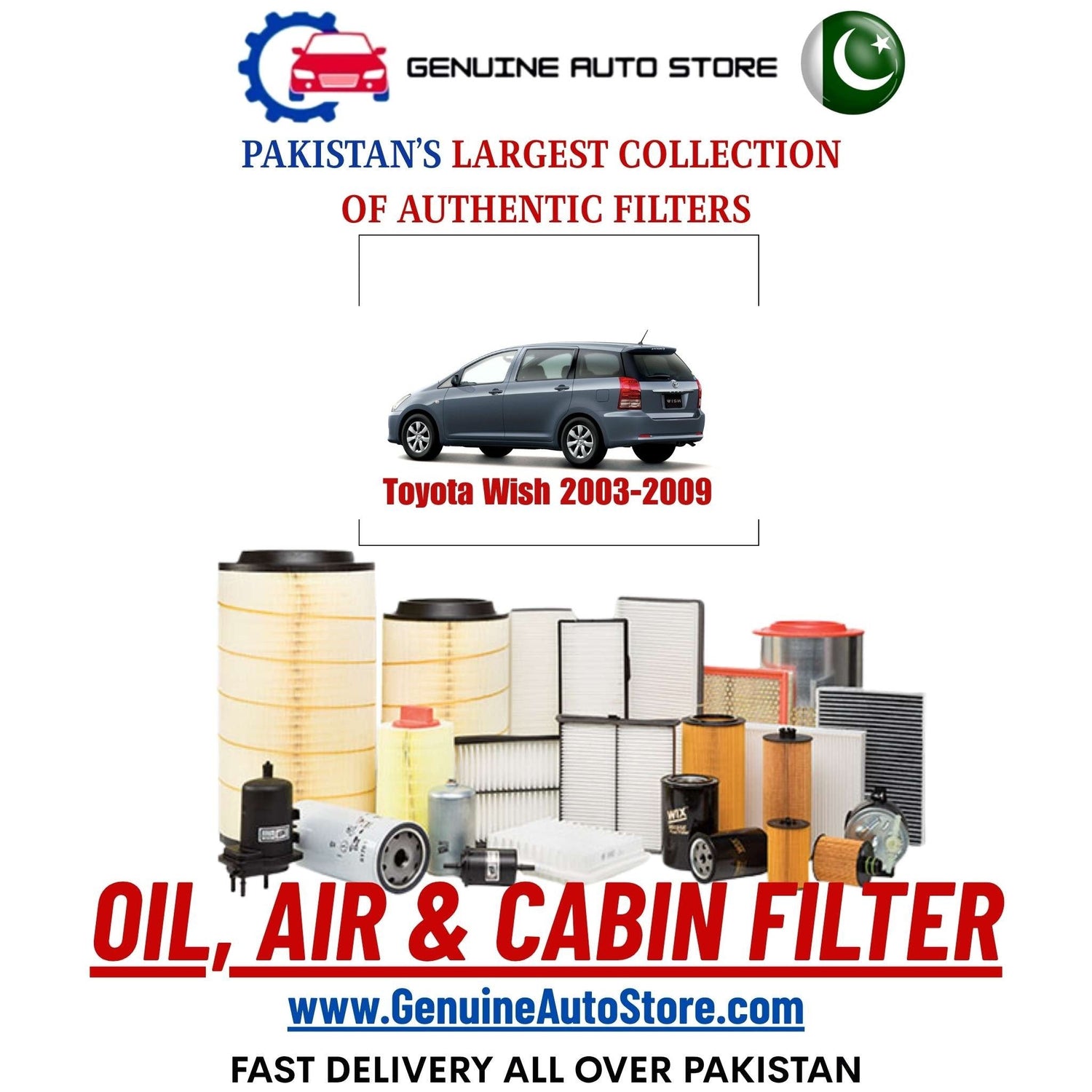 Genuine Toyota Wish 2003–2009 Filters in Pakistan – Genuine Auto Store