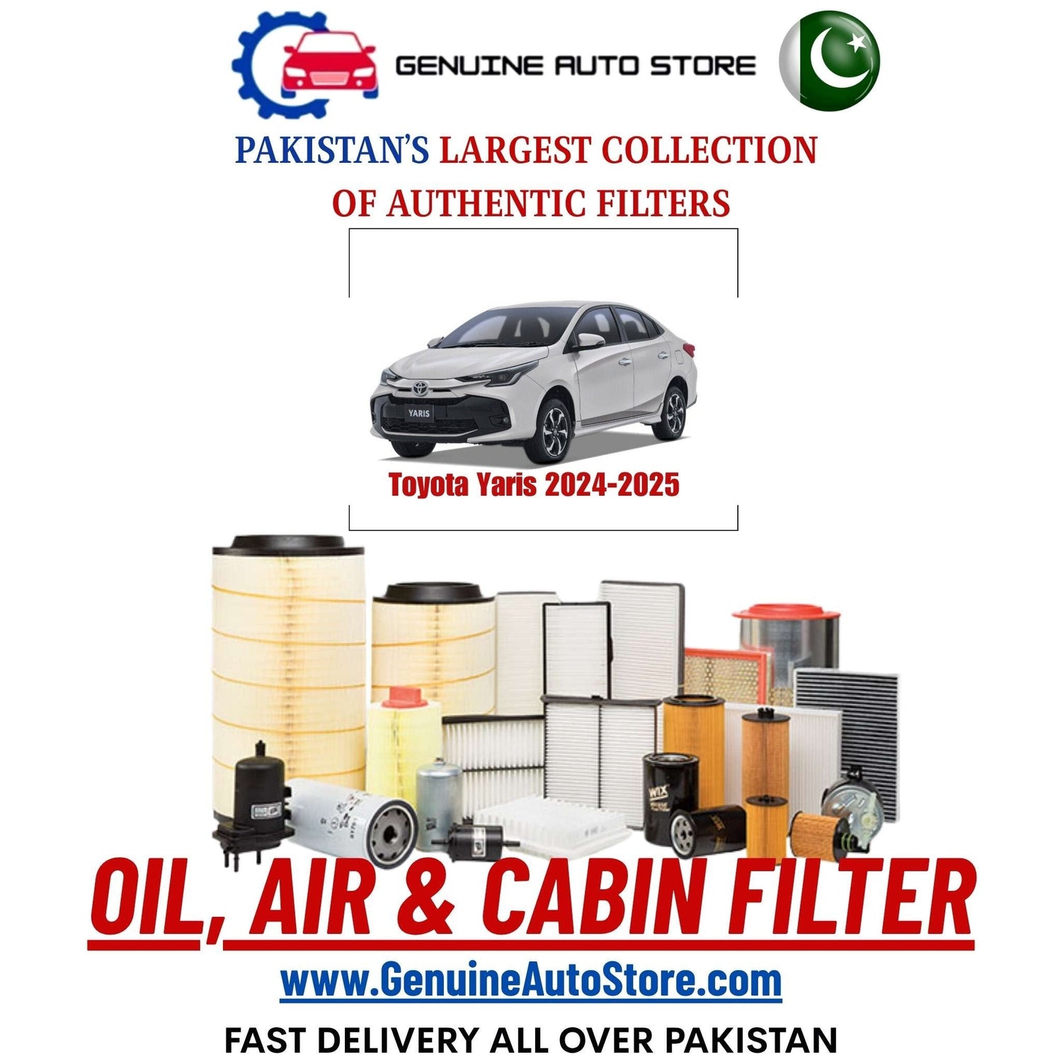 Genuine Toyota Yaris 2024–2025 Filters in Pakistan – Genuine Auto Store