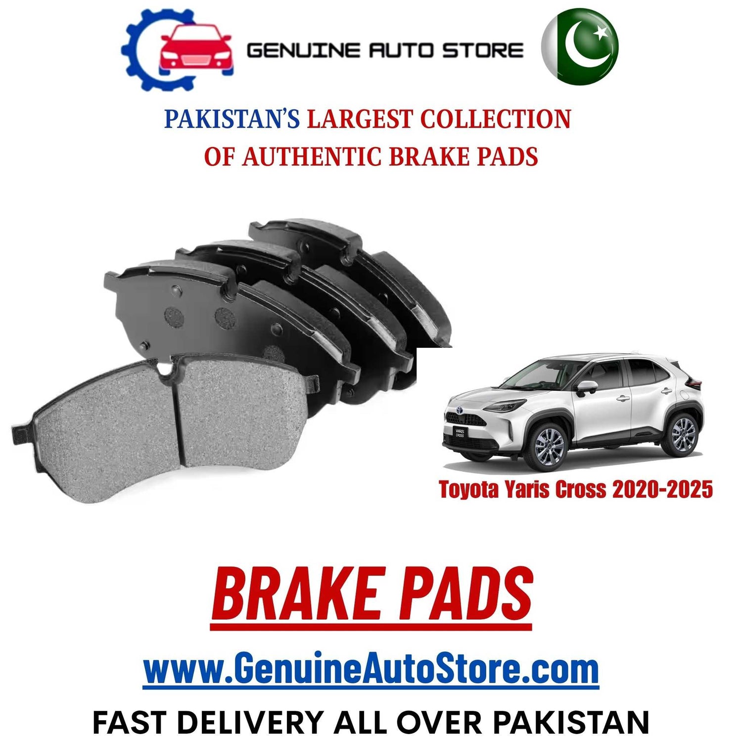Genuine Toyota Yaris Cross 2020–2025 Brake Pads in Pakistan – Genuine Auto Store