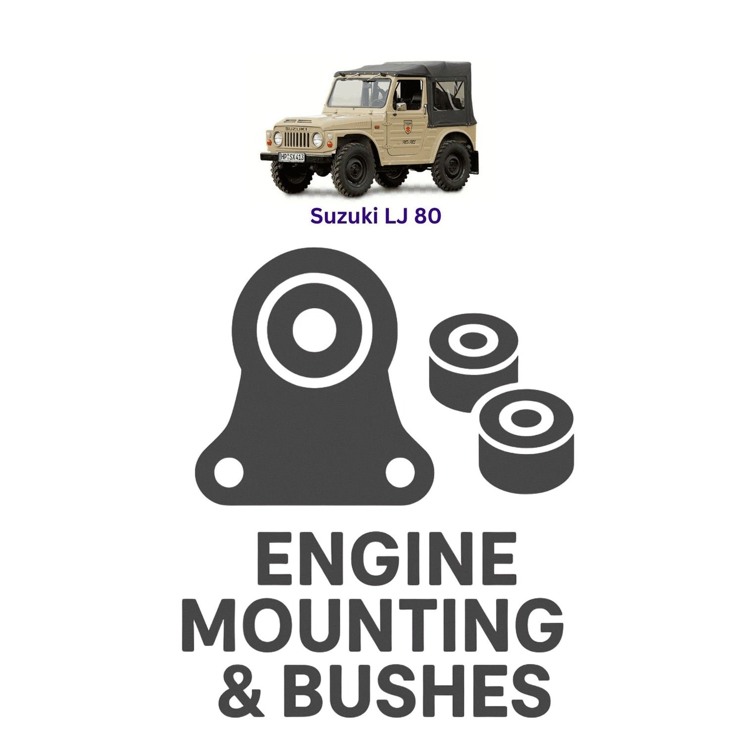 Original Suzuki LJ 80 Suspension Bushes & Engine Mounting – in Pakistan