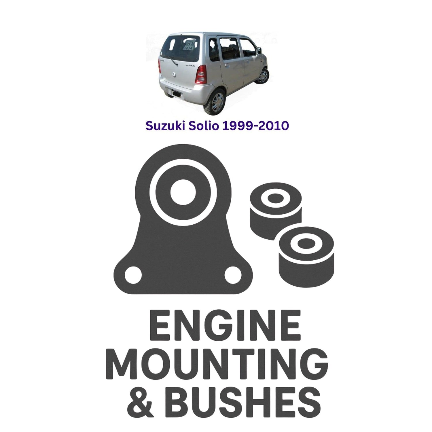 Original Suzuki Solio 1999–2010 Suspension Bushes & Engine Mounting – in Pakistan