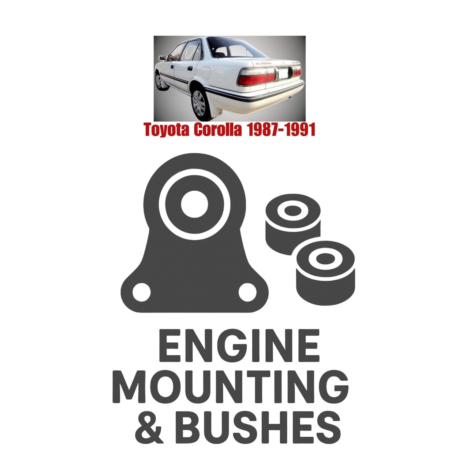 Original Toyota Corolla 1987–1991 Suspension Bushes & Engine Mounting – in Pakistan