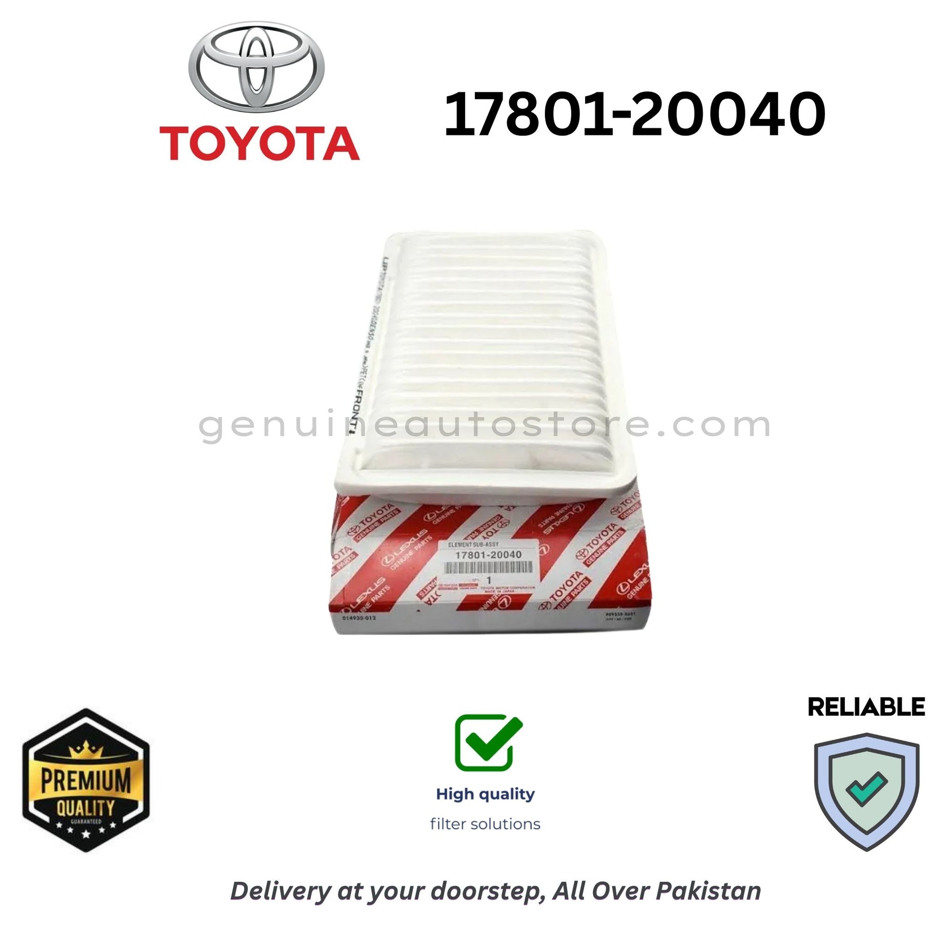   17801-20040 Air Filter Premium Quality in Pakistan, 100% Genuine, Reliable, Best Price, Cash on Delivery 