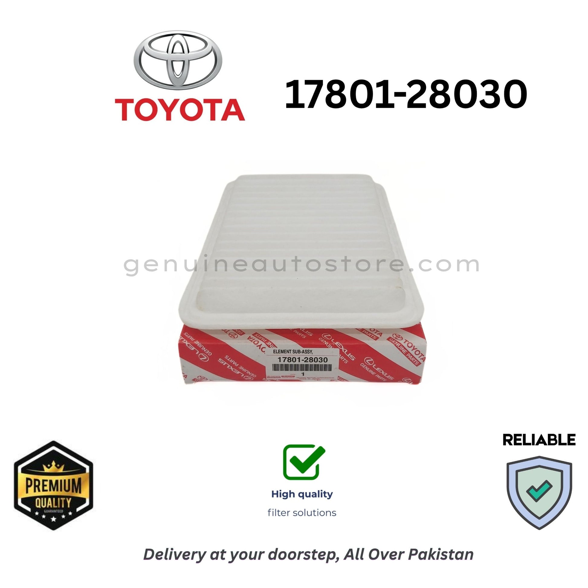 17801-28030 Air Filter Premium Quality in Pakistan, 100% Genuine, Reliable, Best Price, Cash on Delivery 