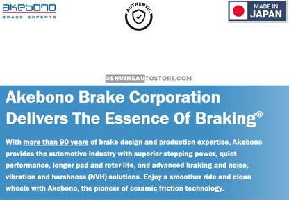 Toyota Vitz Hybrid 1500cc 2017-2021 - Front Brake Pads - Akebono