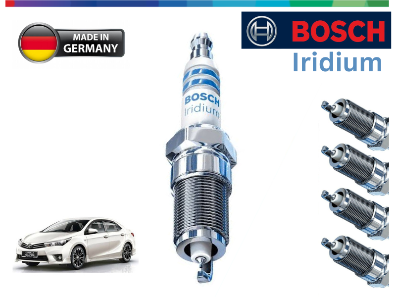 Toyota Corolla 2008-2023 Iridium Bosch Spark Plugs Made in Germany - 4 Pcs