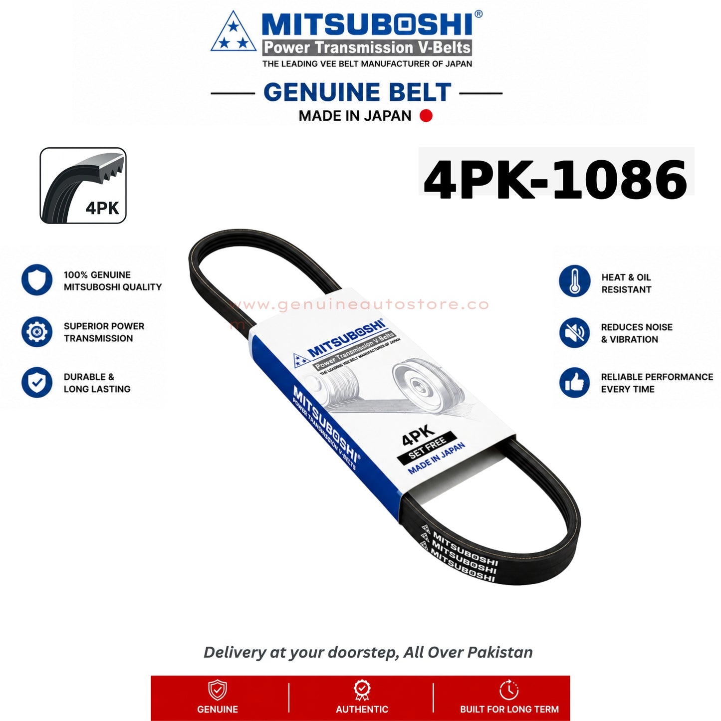 Buy 4PK-1086 Belt Made in Japan - MITSUBOSHI in Pakistan at best price