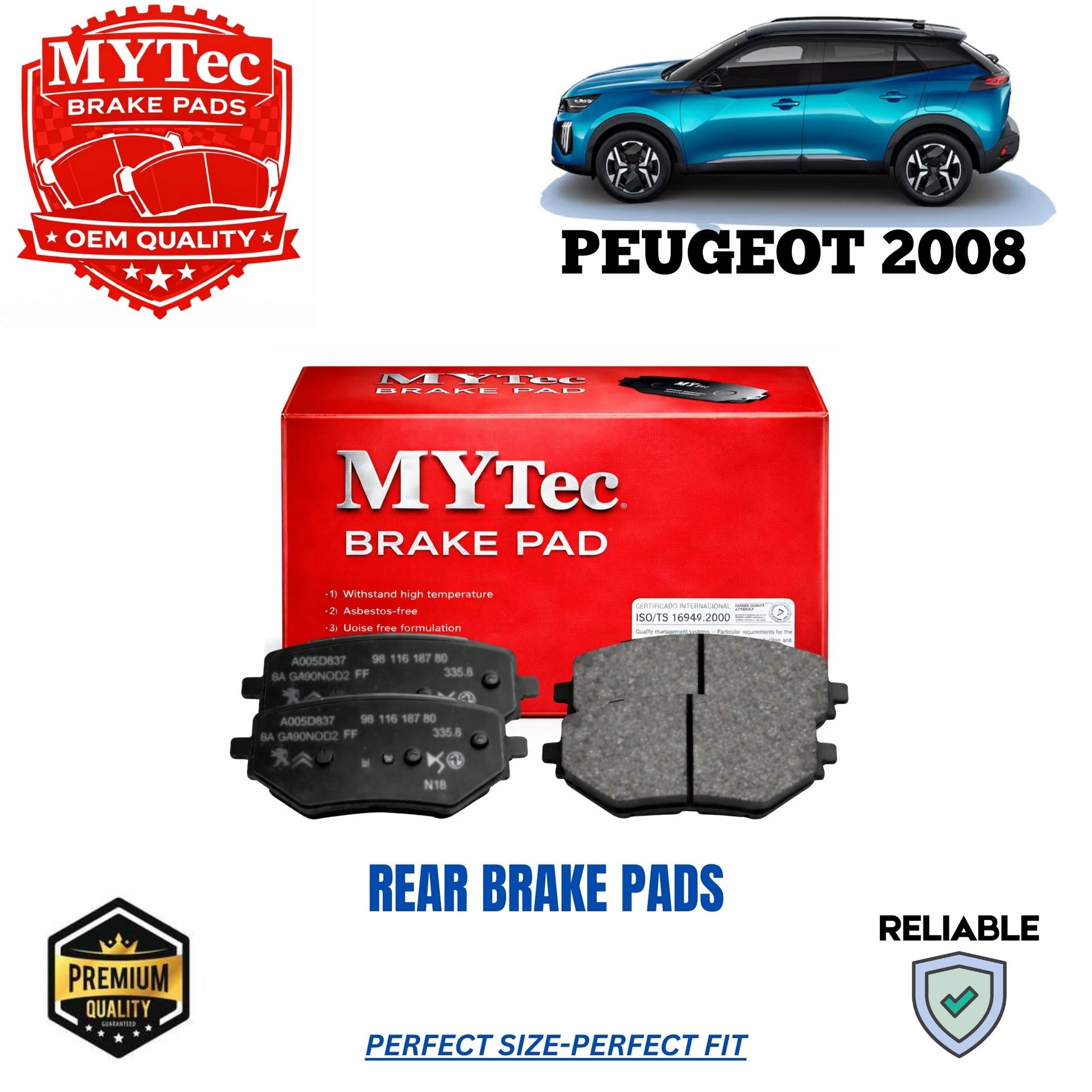 Buy Authentic Rear Brake Pads for Peugeot 2008 in Pakistan