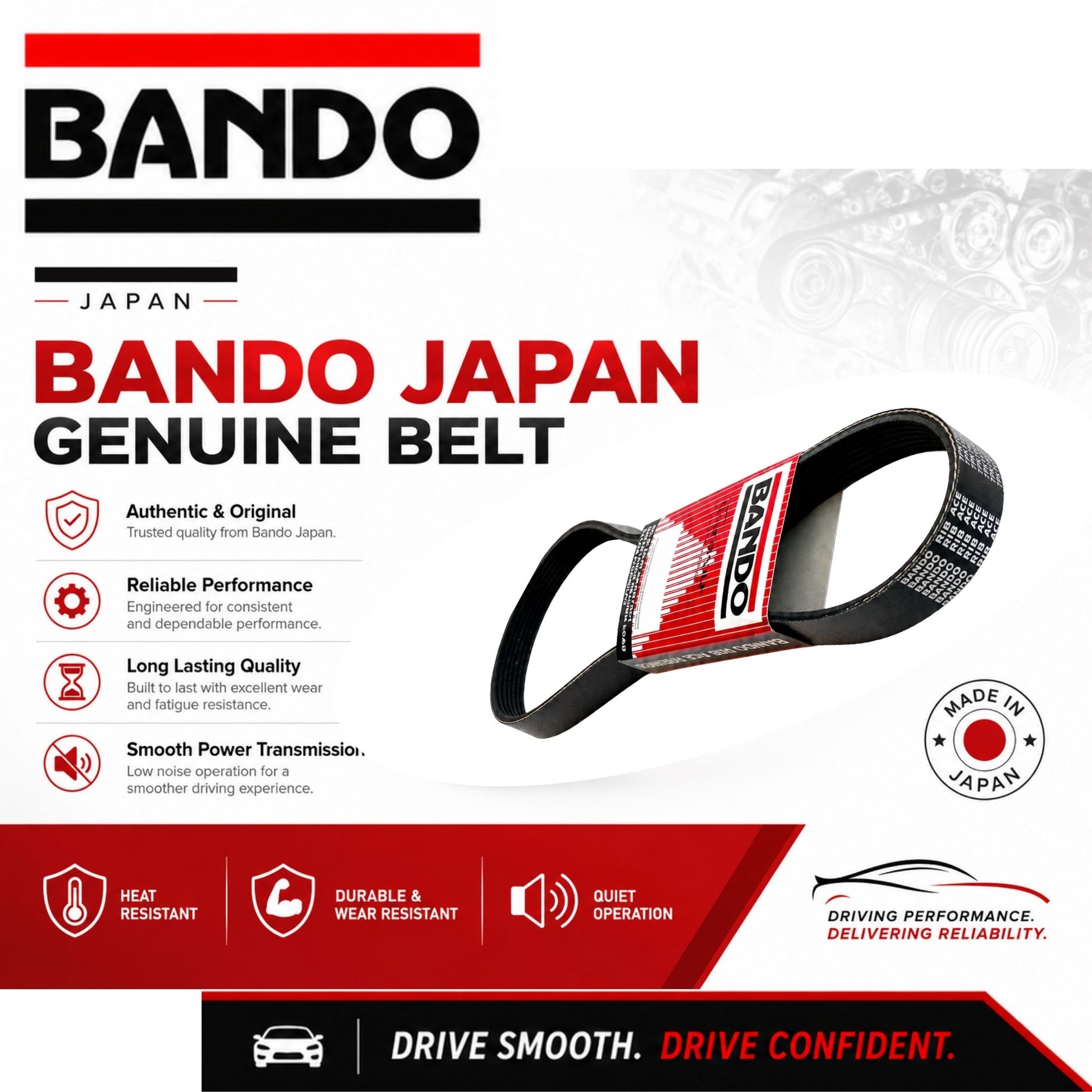 Buy Genuine 4PK1300 Fan Belt Bando Japan at best rate in Pakistan