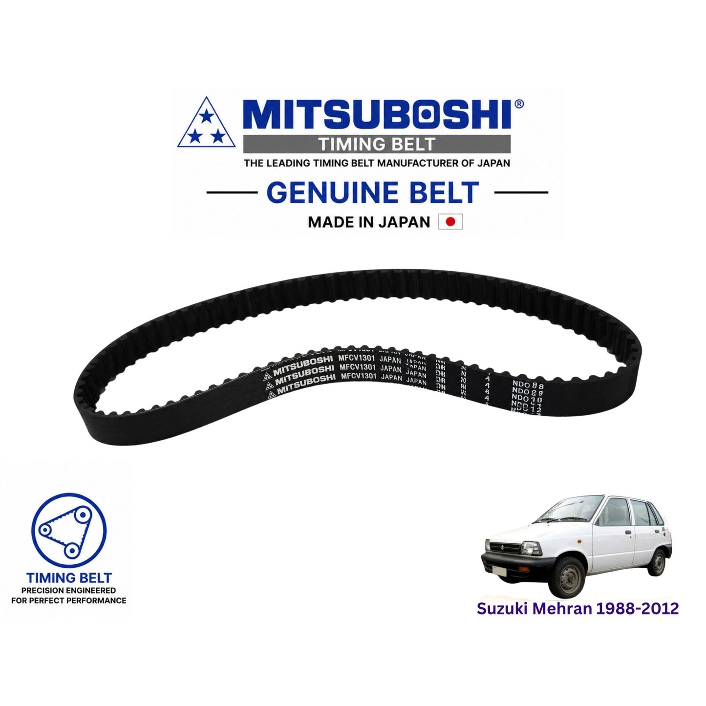 Buy Suzuki Mehran 1988-2012 Timing Belt Japan - Mitsuboshi in Pakistan